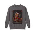 Funny Christmas Cat Crewneck Sweatshirt - "The Christmas Tree Killer" Holiday Sweater. Midnight Eye, LLC