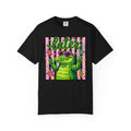 Funny Coquette Faux Brushstroke Stripped T-Shirt - Funny Alligator with Sunglasses Tee - Midnight Eye, LLC