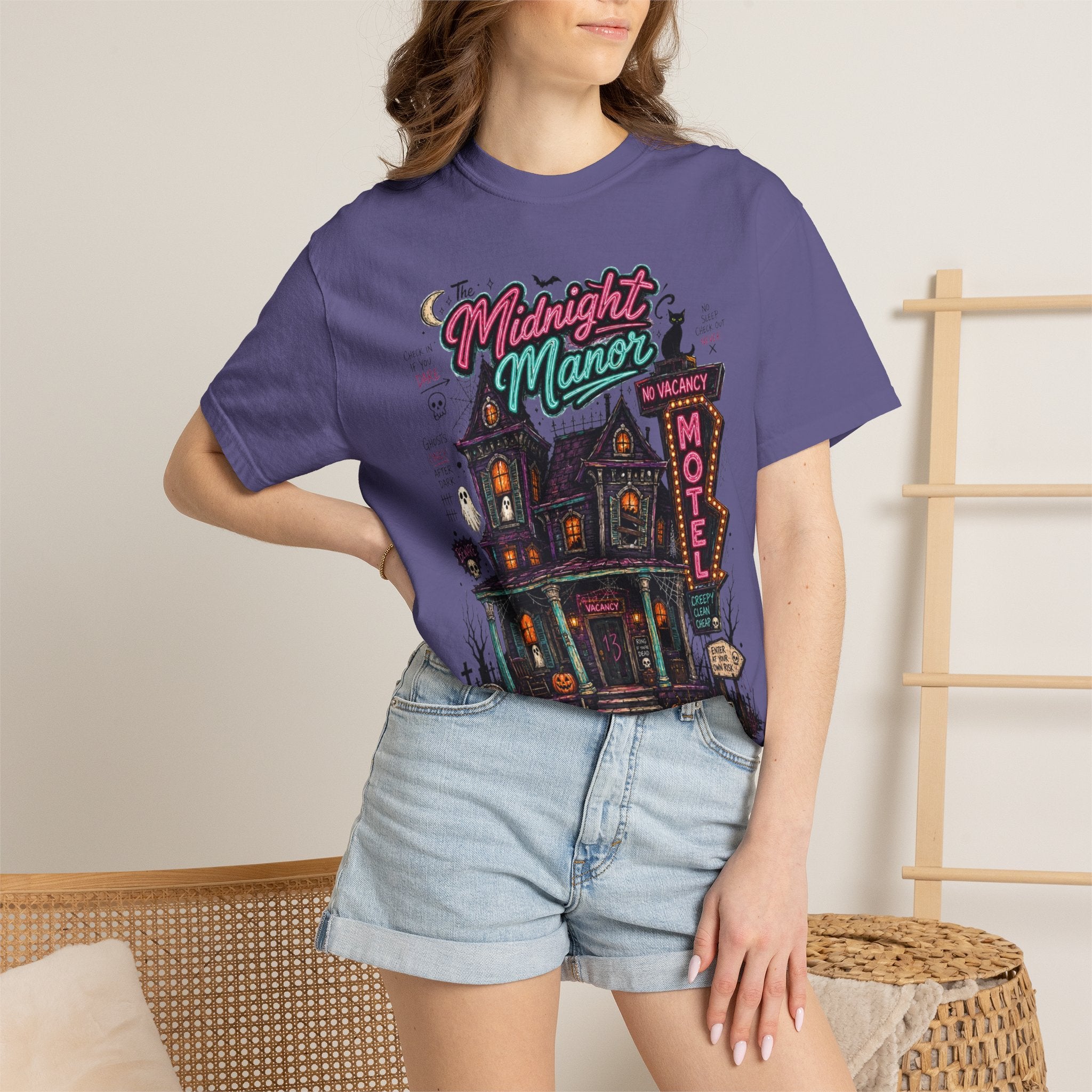 Midnight Manor Motel T-Shirt — Haunted House Horror Tee. Midnight Eye, LLC