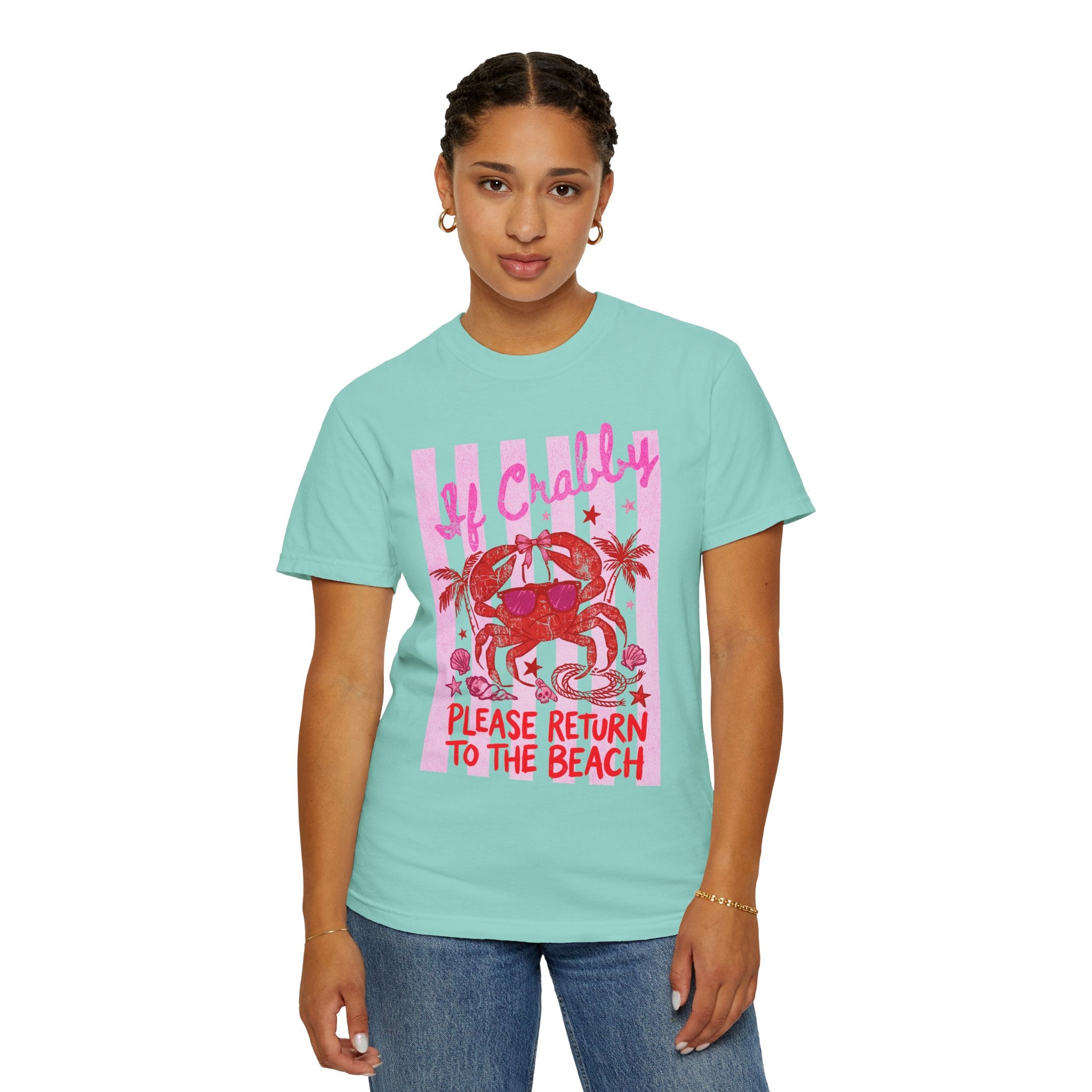 Funny Crab Beach Shirt - If Crabby, Please Return to the Beach. Summer Funny Tee - Midnight Eye, LLC