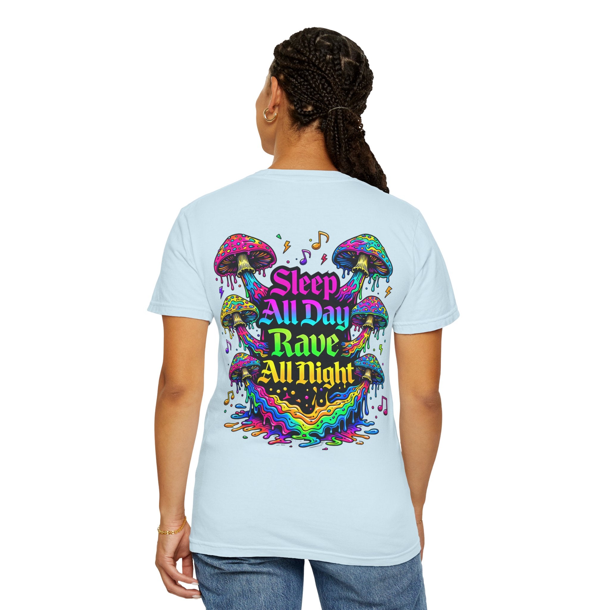 Personalized Rave Mushroom T-Shirt – Festival Tee. Enter Text and Year of Your Festival - Midnight Eye, LLC