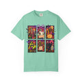 Halloween Witch Postage Stamp T-Shirt — Vintage Spooky Pin-Up Graphic Tee. Midnight Eye, LLC