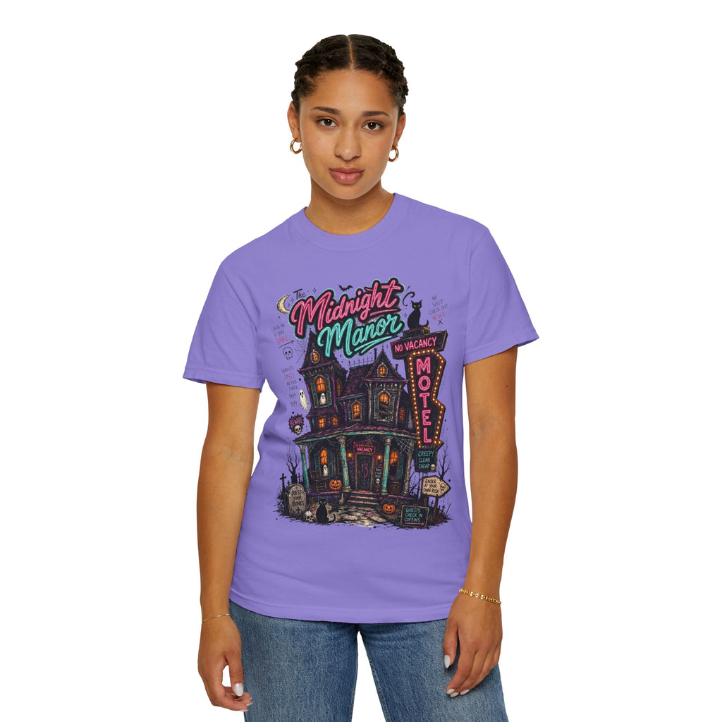 Midnight Manor Motel T-Shirt — Haunted House Horror Tee. Midnight Eye, LLC