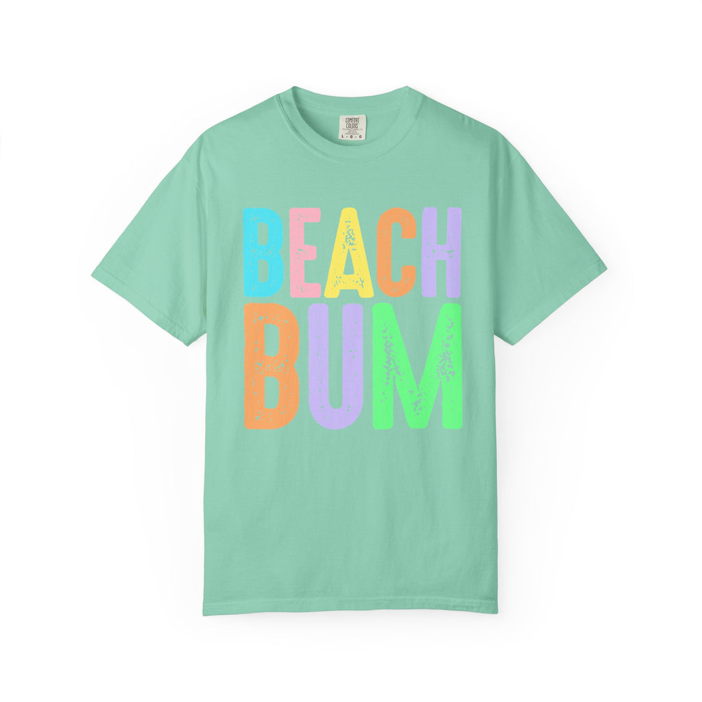 Beach Bum Summer T-Shirt — Bright Colorful Beach Tee. Midnight Eye, LLC