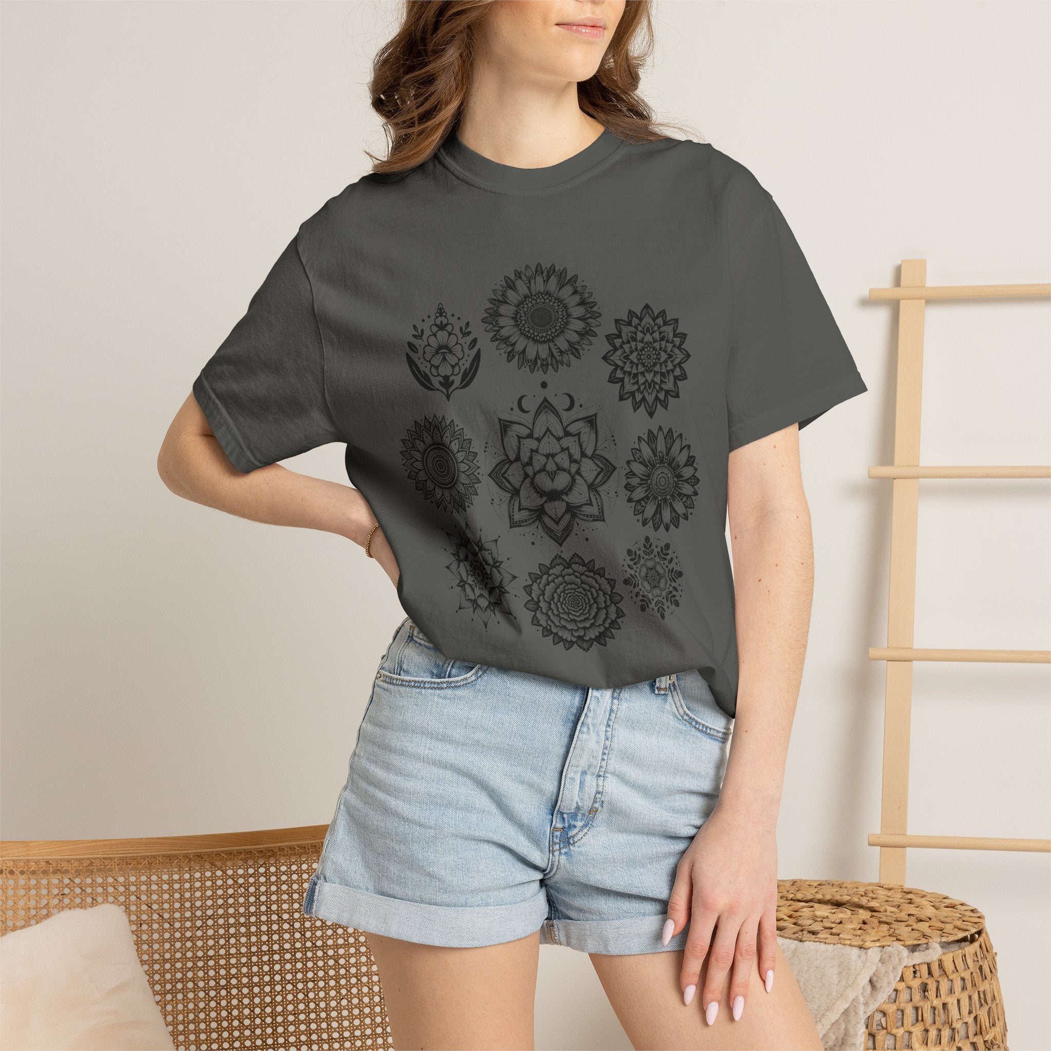 Boho Flower Collage T-Shirt - Floral Graphic Tee
