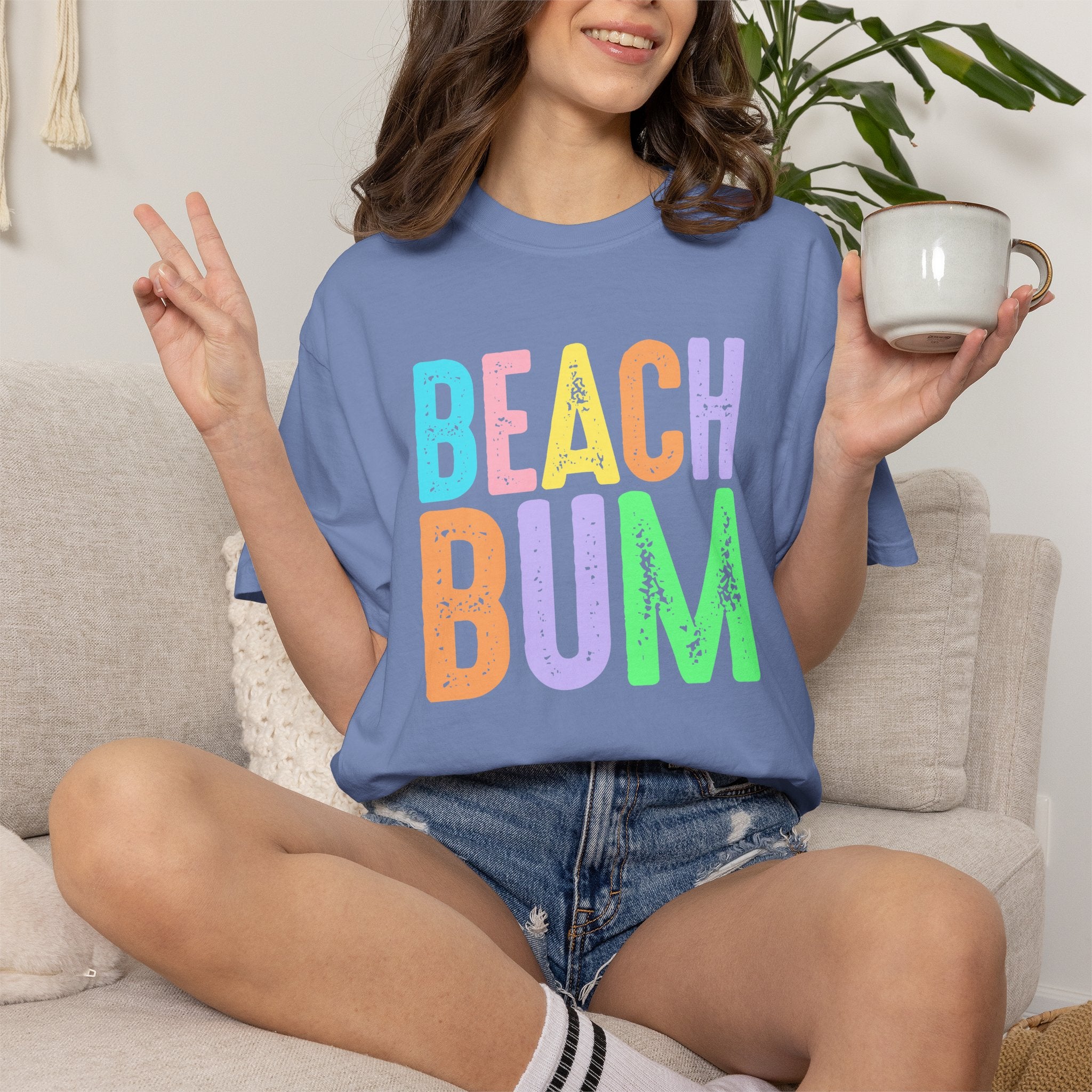 Beach Bum Summer T-Shirt — Bright Colorful Beach Tee - Midnight Eye, LLC