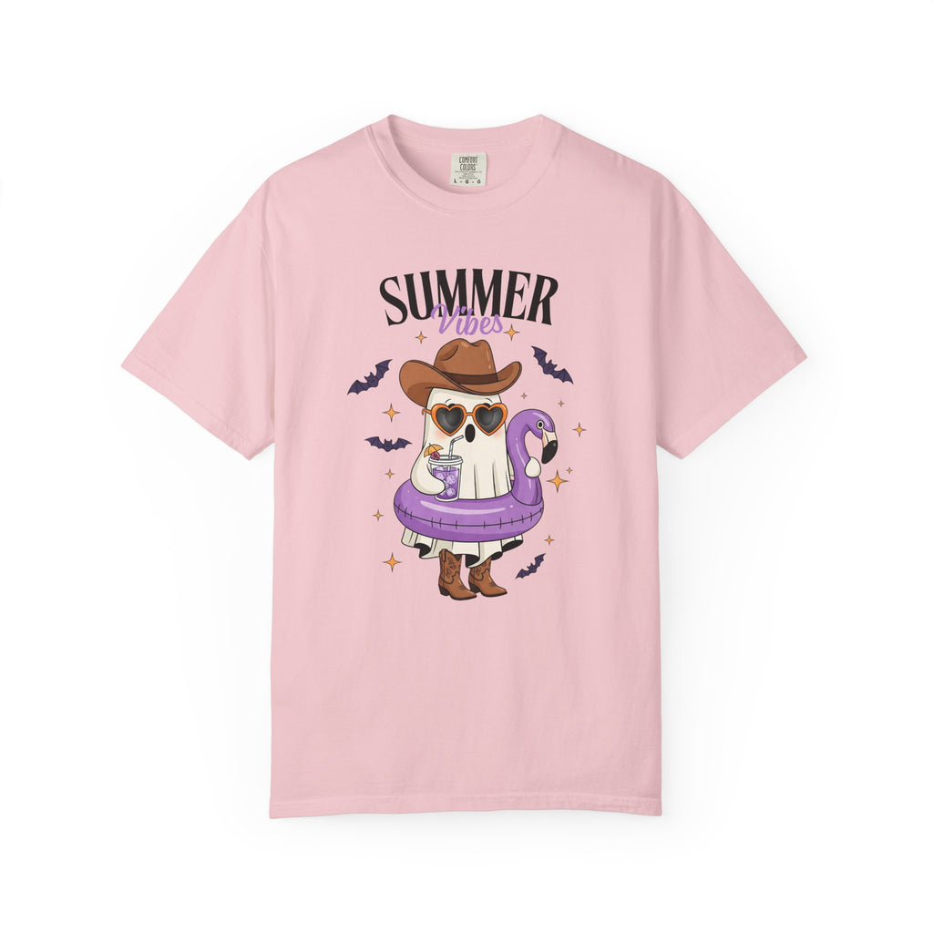 Spooky Summer Ghost T-Shirt — Cute Cowboy Hat & Sunglasses Funny Tee - Midnight Eye, LLC