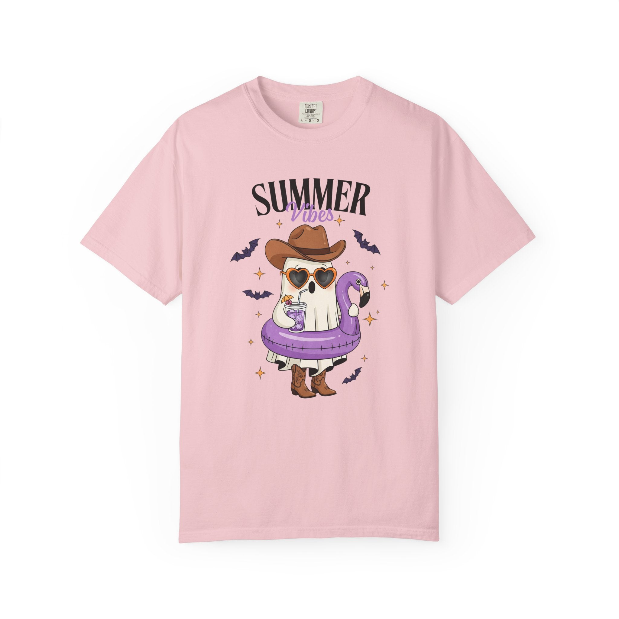 Spooky Summer Ghost T-Shirt — Cute Cowboy Hat & Sunglasses Funny Tee - Midnight Eye, LLC