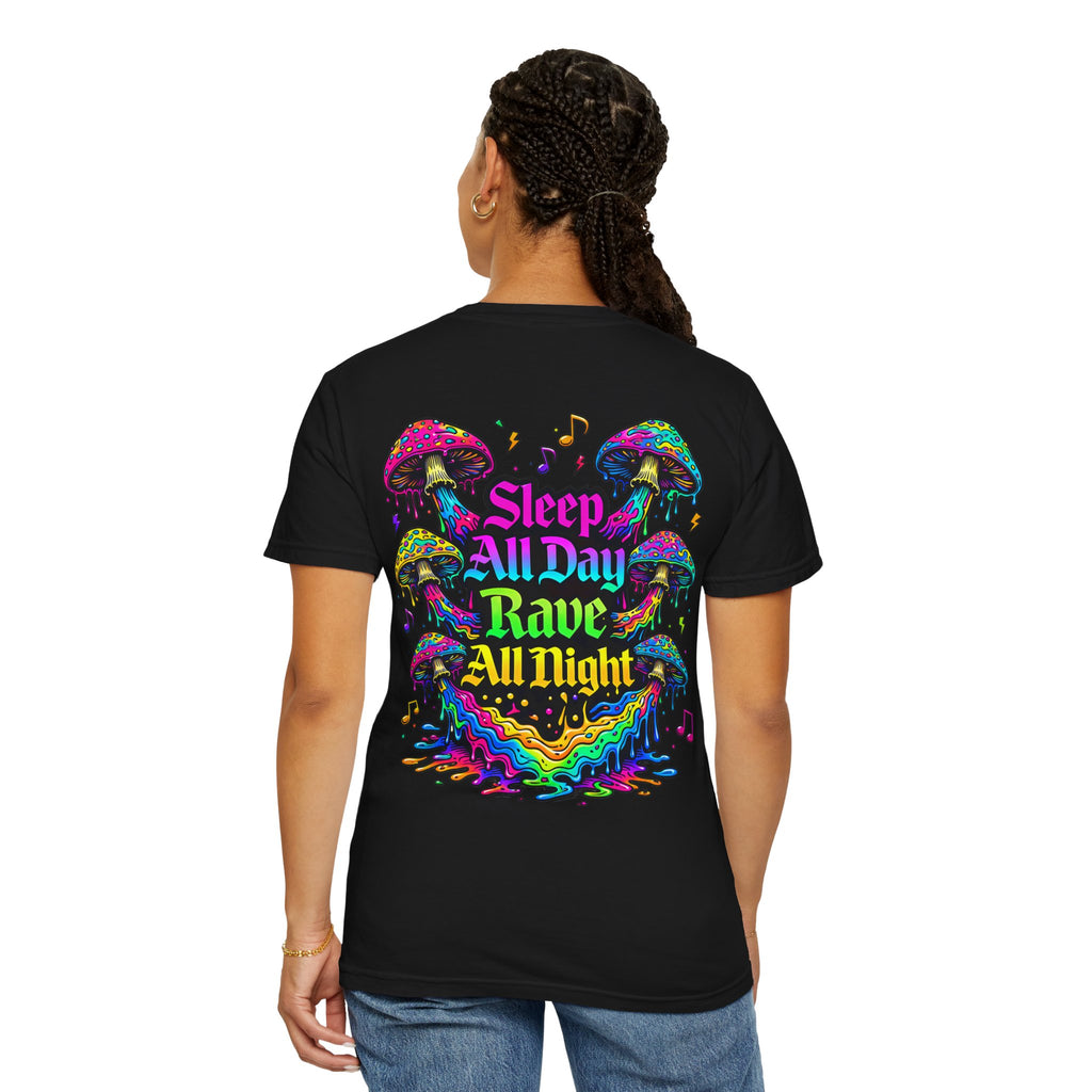 Personalized Rave Mushroom T-Shirt – Festival Tee. Enter Text and Year of Your Festival - Midnight Eye, LLC