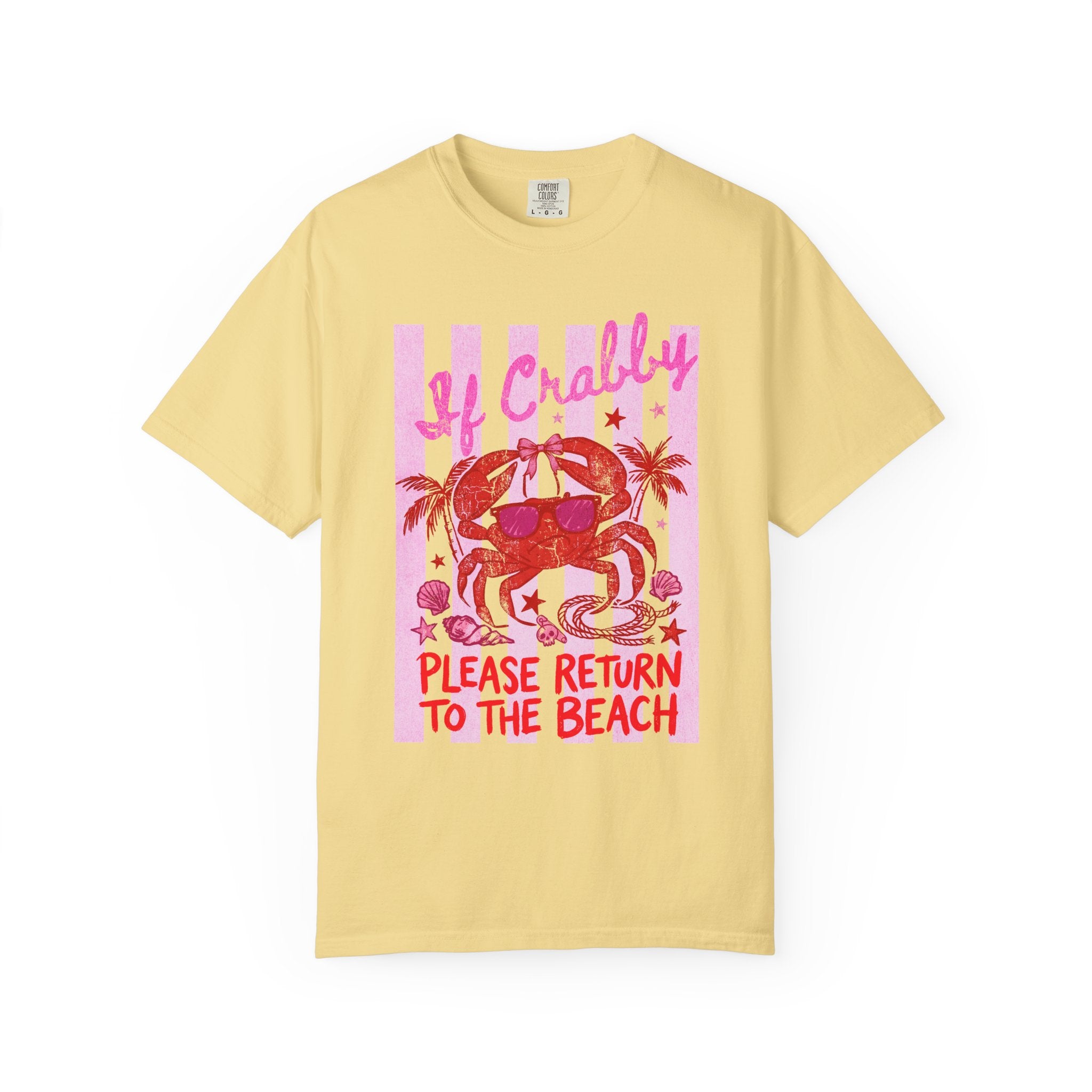 Funny Crab Beach Shirt - If Crabby, Please Return to the Beach. Summer Funny Tee - Midnight Eye, LLC
