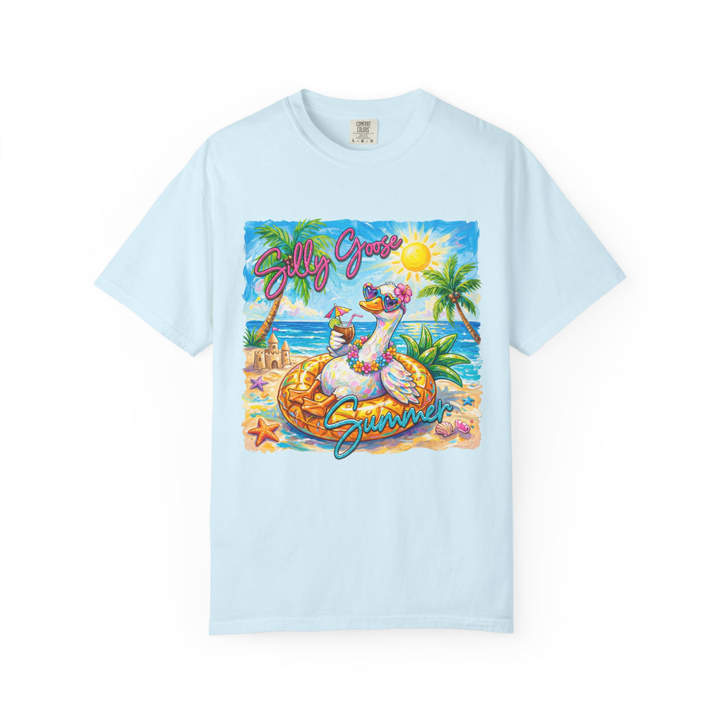 Silly Goose Summer T-Shirt - Colorful Summer Girl Tee - Beach Tee - Tropical T-Shirt