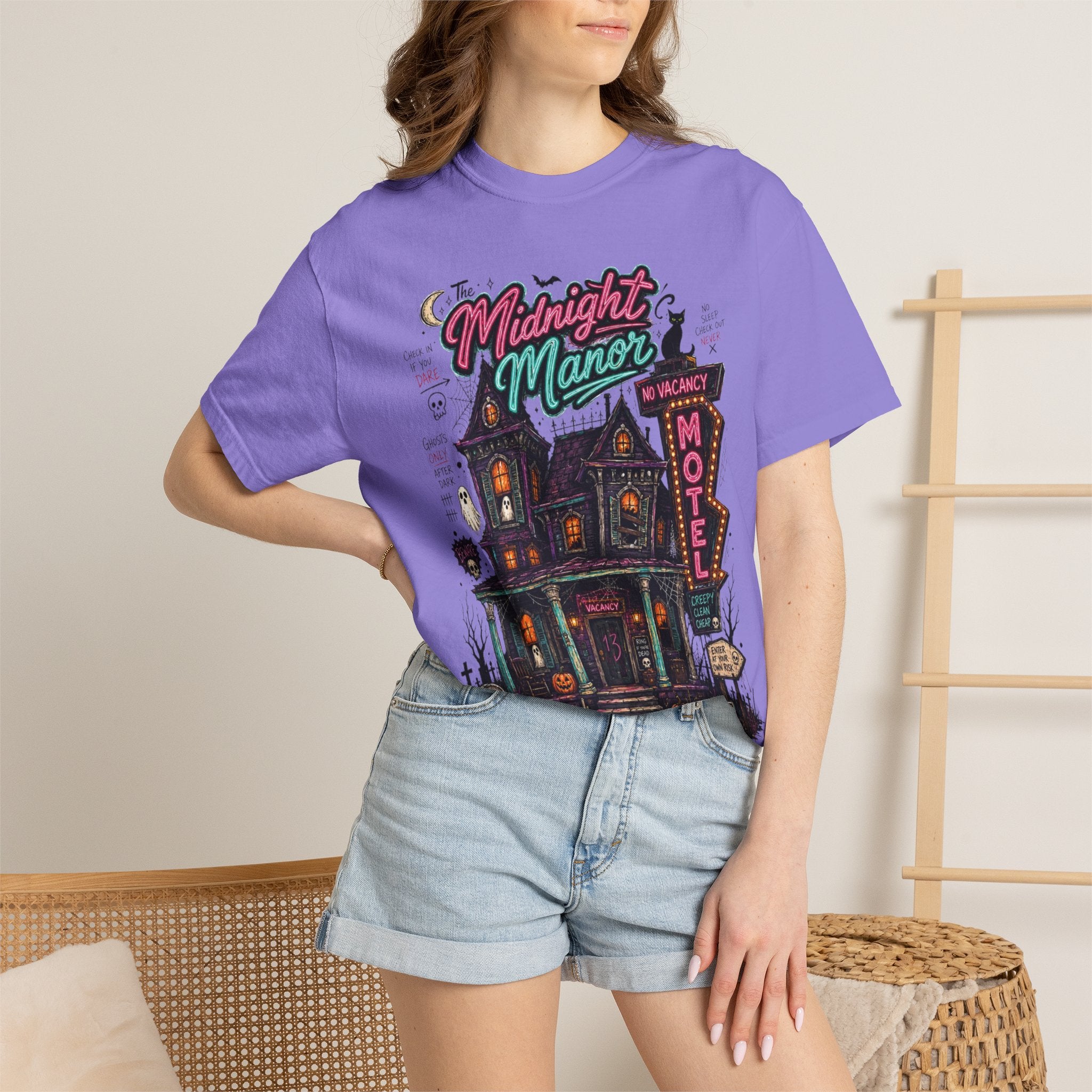 Midnight Manor Motel T-Shirt — Haunted House Horror Tee. Midnight Eye, LLC