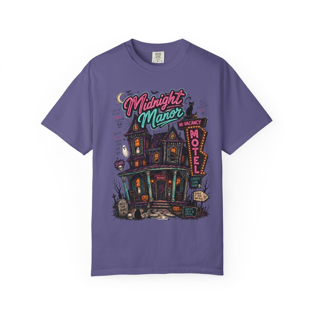 Midnight Manor Motel T-Shirt — Haunted House Horror Tee. Midnight Eye, LLC