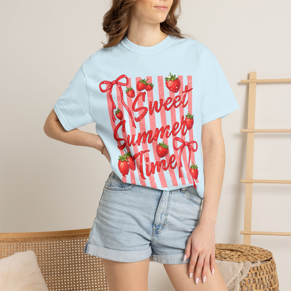 Sweet Summer Time Strawberry Graphic T-Shirt - Cute Summer T-Shirt - Fruit Tee. Midnight Eye, LLC 