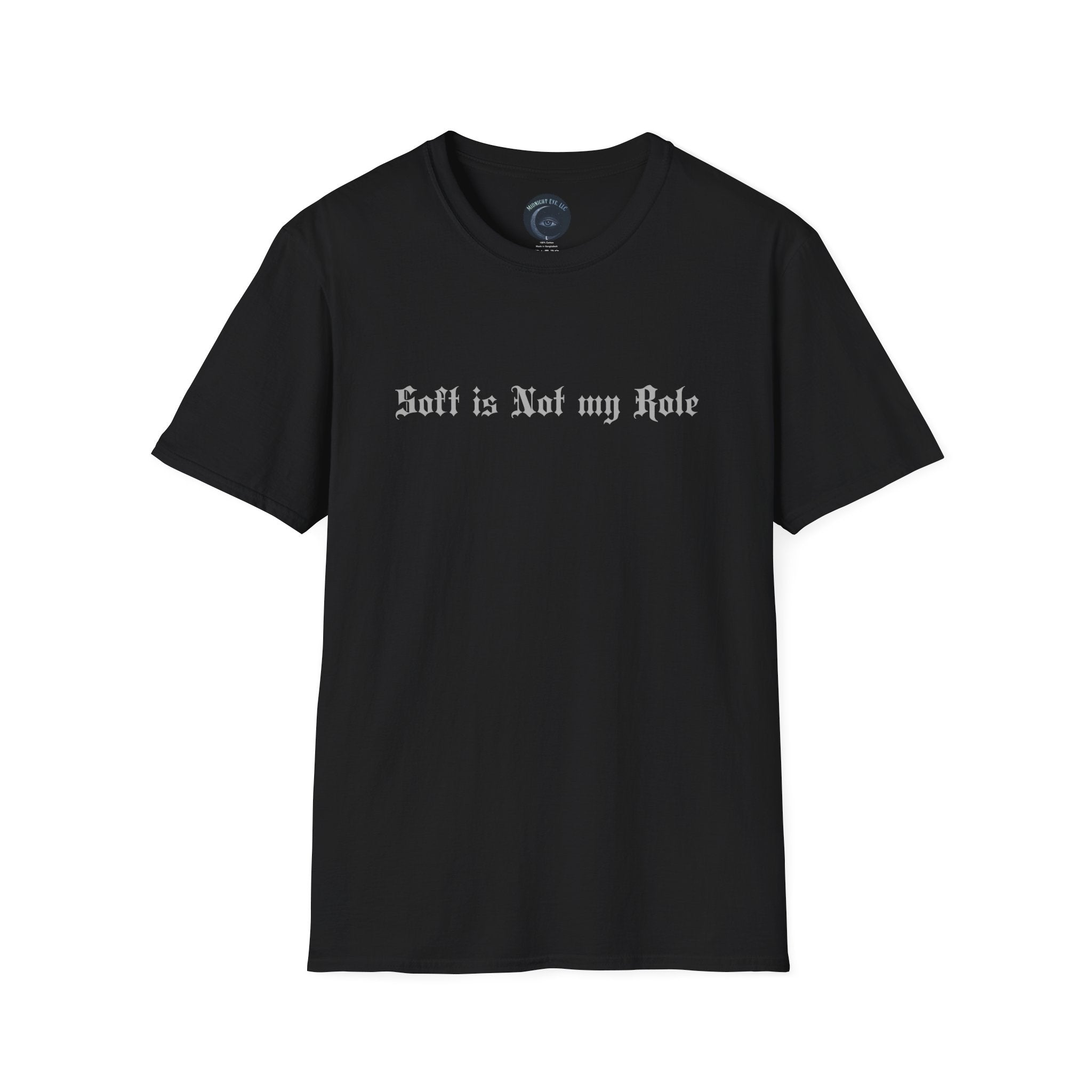 Gothic Angel Graphic Tee — "Soft is Not My Role" - Dark Angel T-Shirt - BDSM Domination Tee - Midnight Eye, LLC