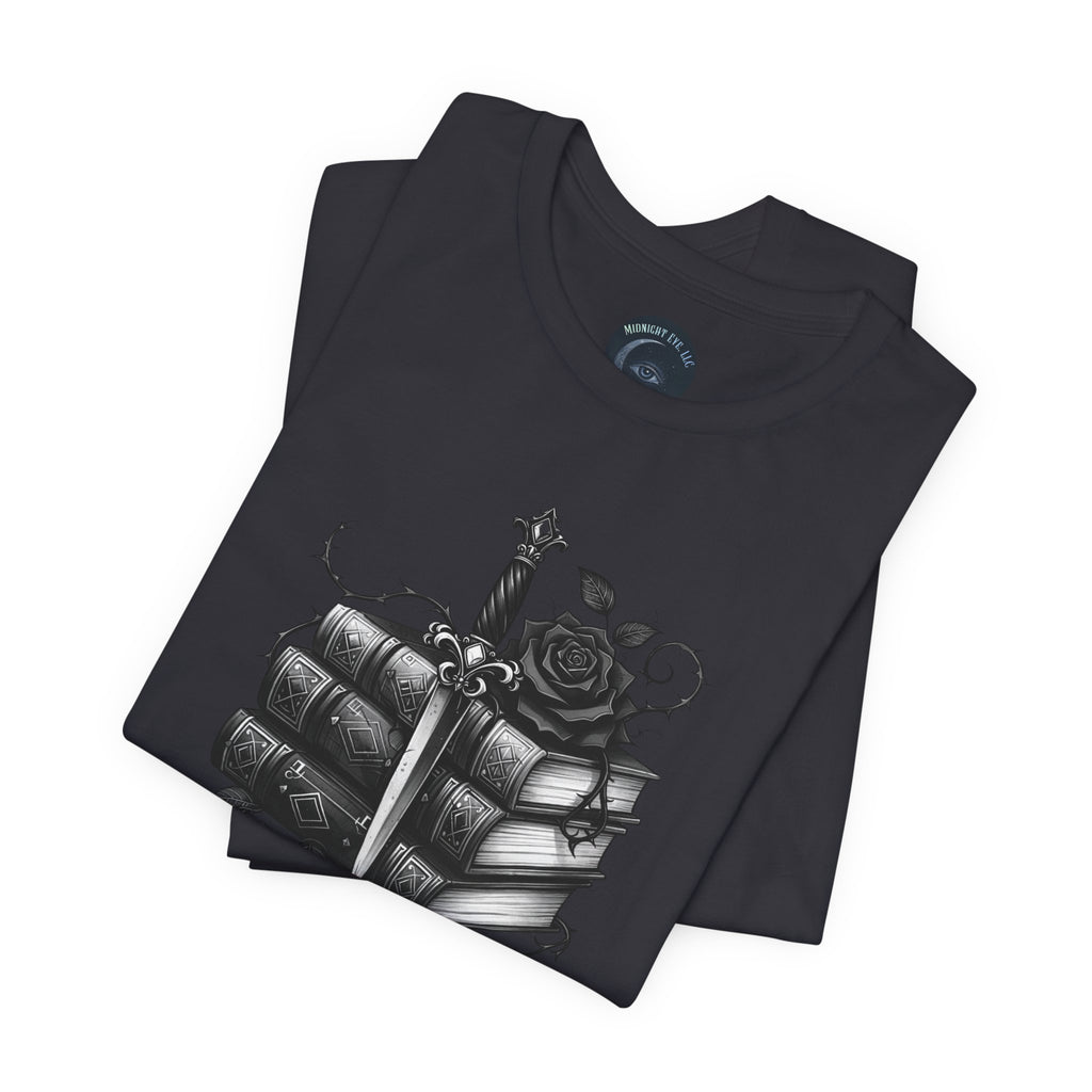Read. Heal. Repeat. Gothic Book, Rose & Dagger T-Shirt. Books Tee - Dark Aesthetic - Midnight Eye, LLC