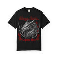 Dragon Head T-Shirt — "Kings Burn. Legends Rise." Red Rose Tattoo Graphic T-Shirt