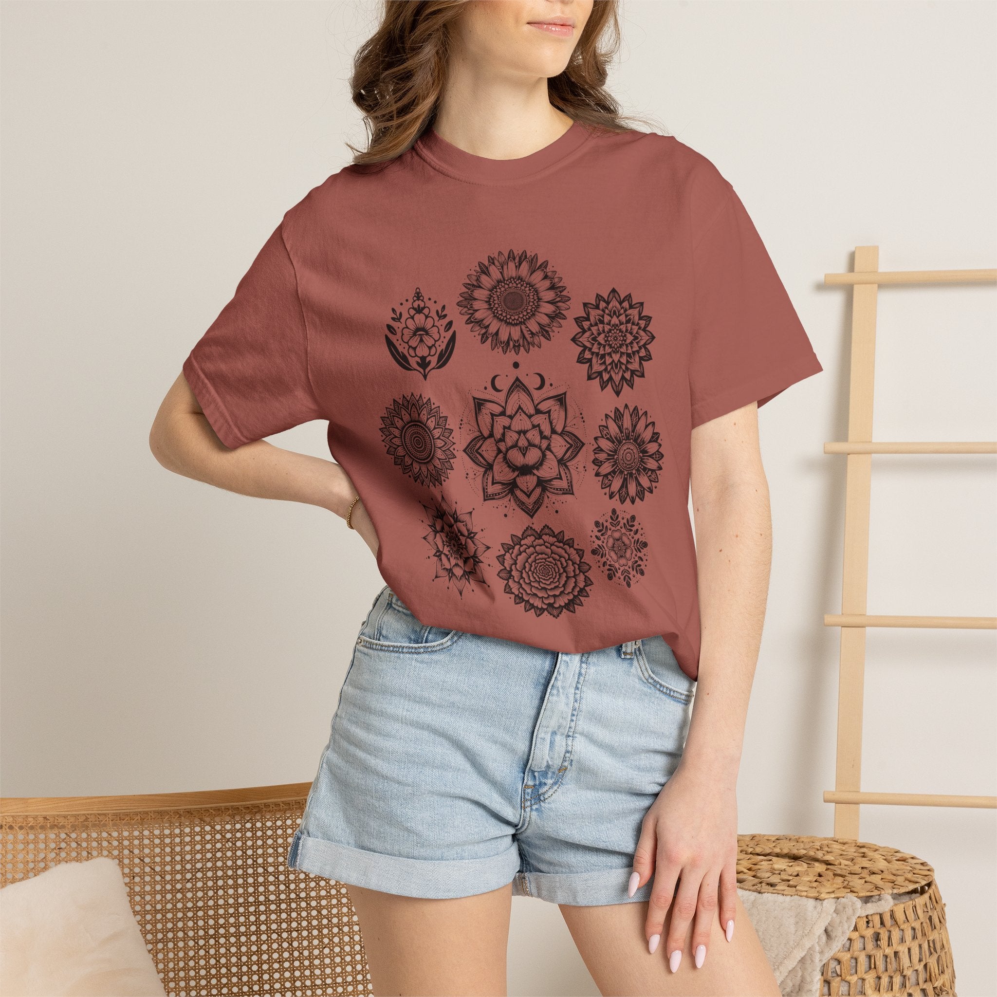 Boho Flower Collage T-Shit - Floral Graphic Tee