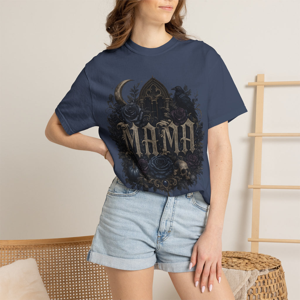 Mama Gothic Floral Skull T-Shirt — Dark Moon Mother's Day Gift. Midnight Eye, LLC
