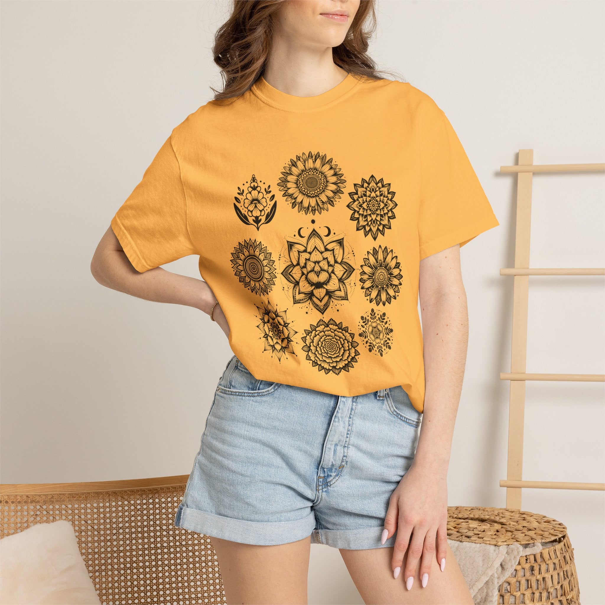 Boho Flower Collage T-Shirt - Floral Graphic Tee
