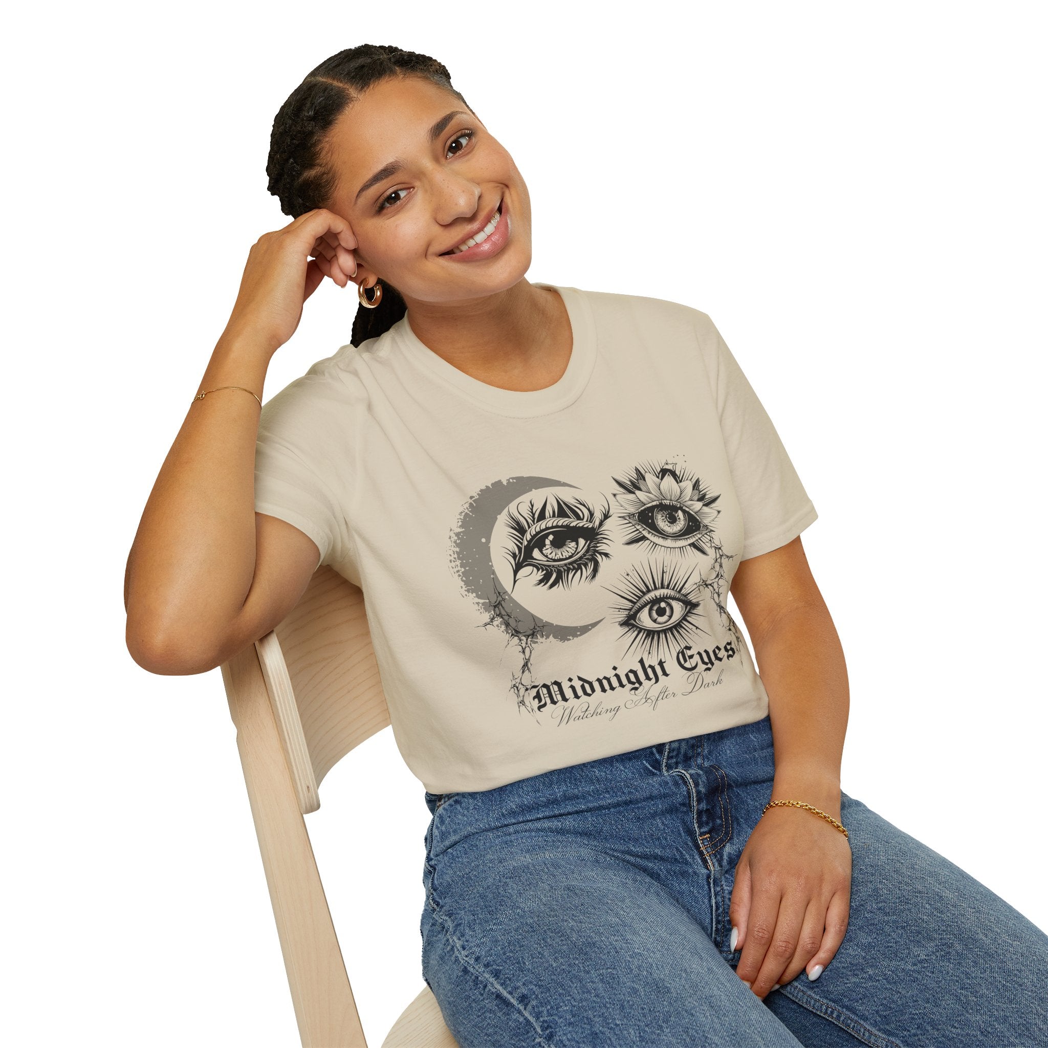 Midnight Eyes Graphic T-Shirt — Gothic Dark Aesthetic Eyes Collage Tee - Midnight Eye, LLC