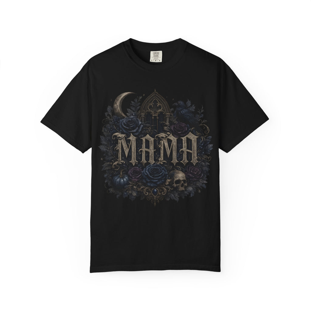 Mama Gothic Floral Skull T-Shirt — Dark Moon Mother's Day Gift. Midnight Eye, LLC
