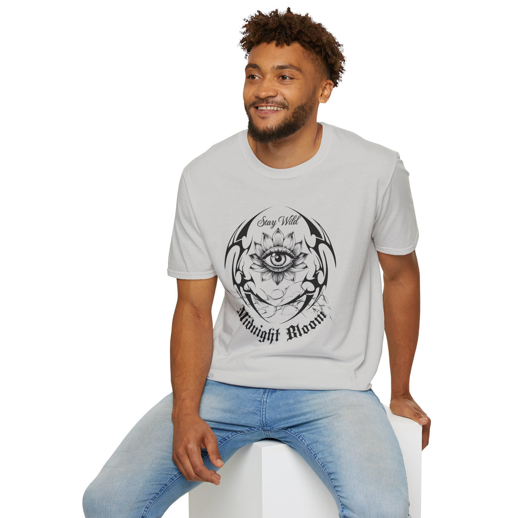 Midnight Eye Graphic T-Shirt — Mystical Lotus All - Seeing Eye Tee - Streetwear T-Shirt - Midnight Eye, LLC