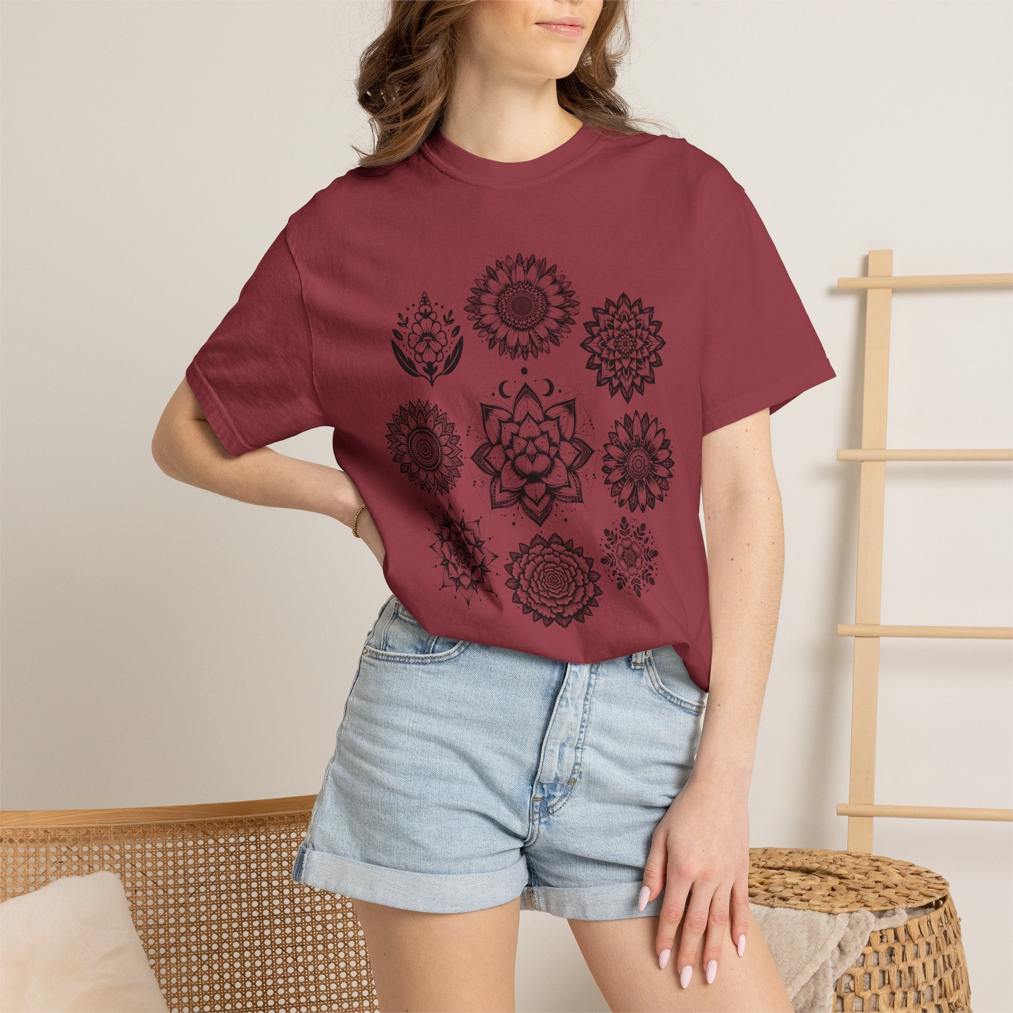 Boho Flower Collage T-Shit - Floral Graphic Tee