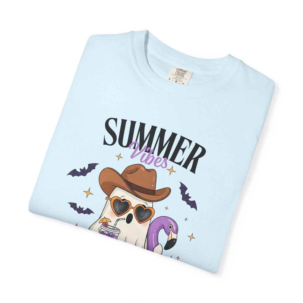Spooky Summer Ghost T-Shirt — Cute Cowboy Hat & Sunglasses Funny Tee - Midnight Eye, LLC