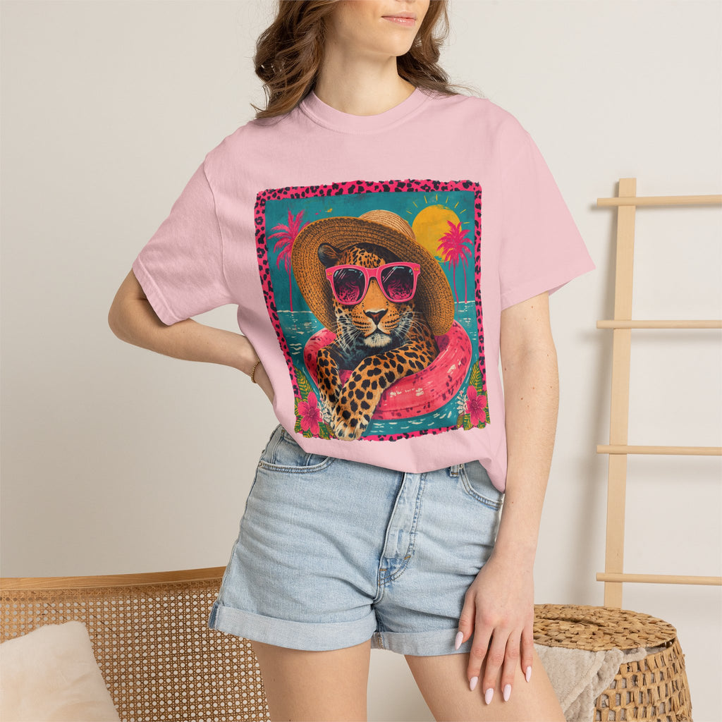 T-Shirt — Tropical Leopard in Sunglasses Summer Graphic - Sassy Vacation T-Shirt