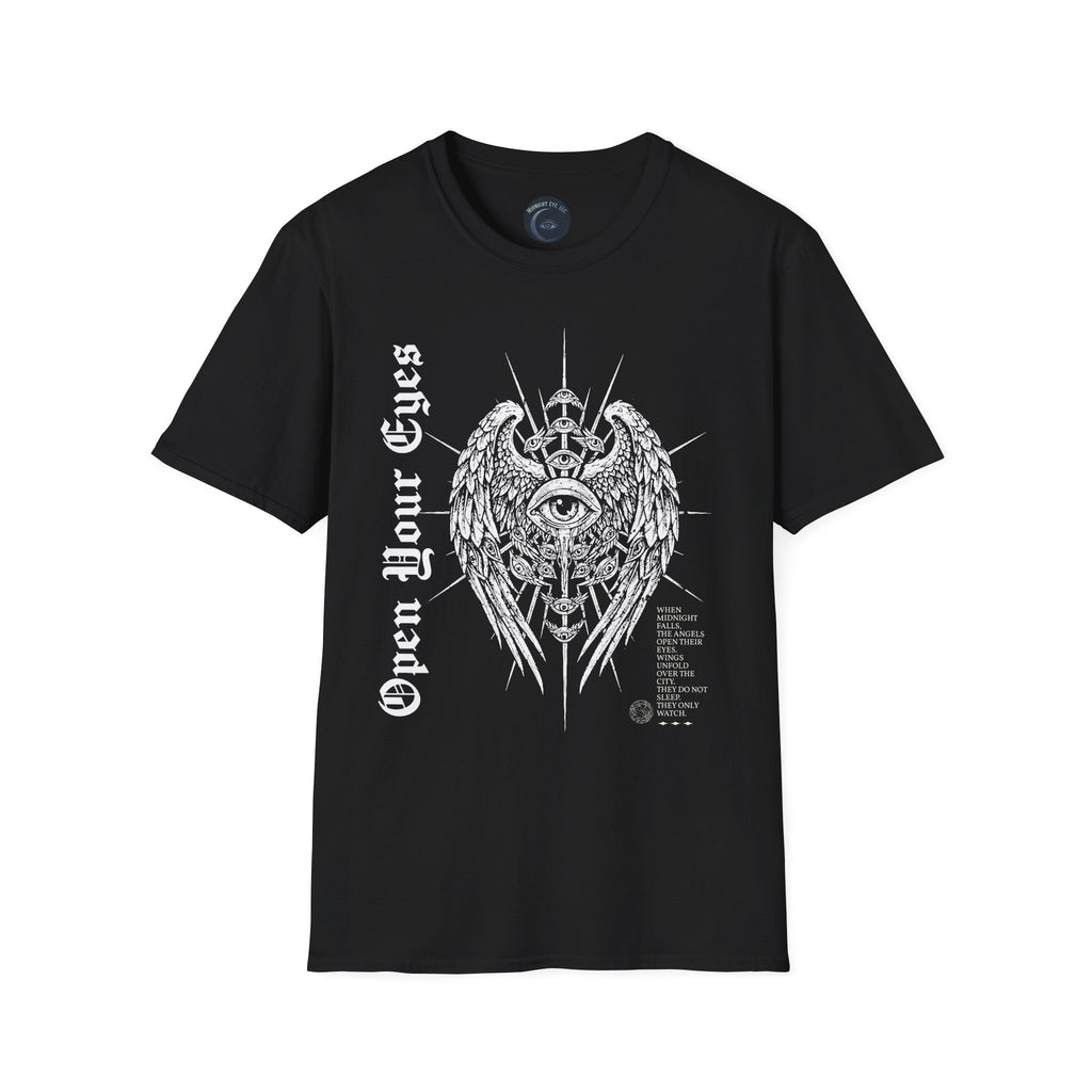 Wings and Eyes Graphic T-Shirt - Streetwear T-Shirt - Gothic Tee - Dark Aesthetic Tee - Mystical T-Shirt - Midnight Eye, LLC
