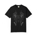 Gothic Bat Wings and Black Vampire Lips Graphic T-shirt - Gothic Black Lips Tee. Midnight Eye, LLC