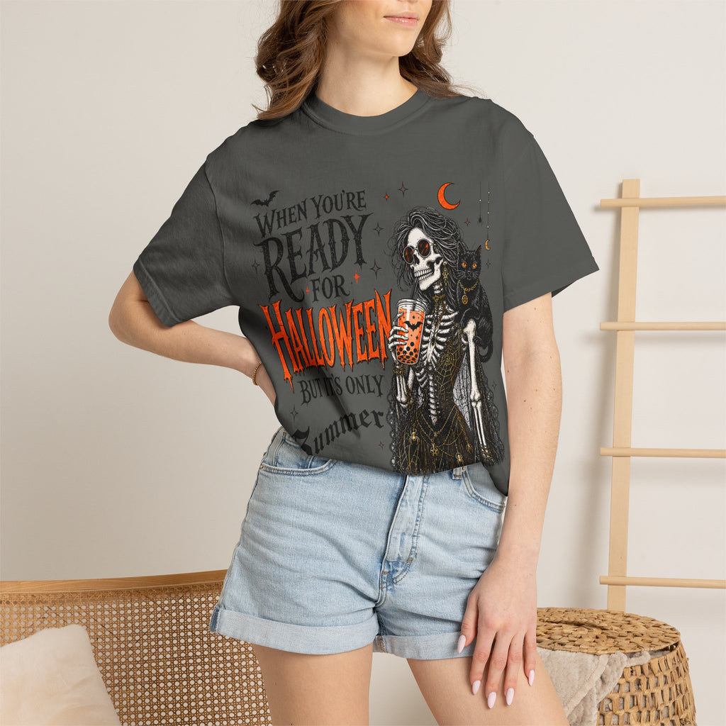Halloween-Ready Grim Reaper T-Shirt – “When You’re Ready for Halloween but It’s Only Summer”