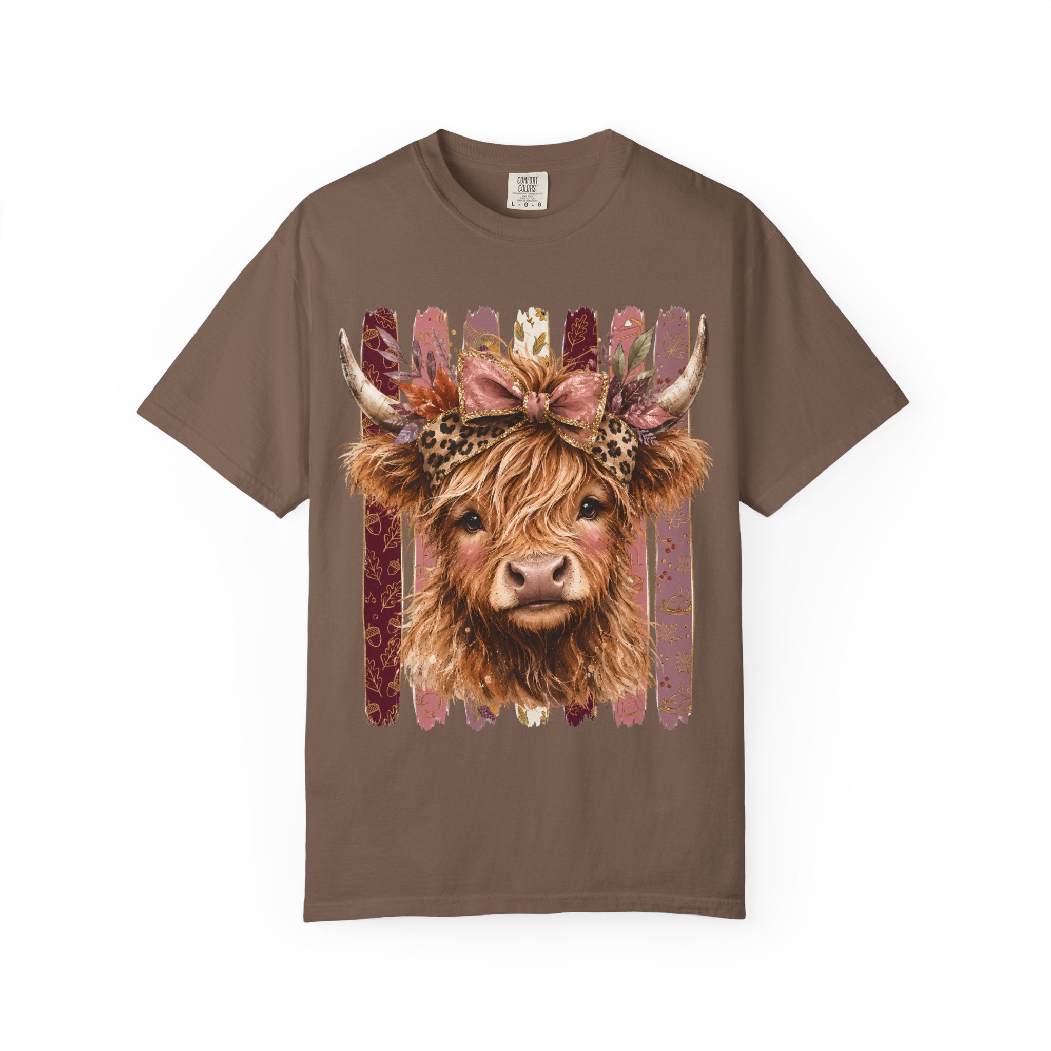 Highland Cow Floral Tee — Cute Cow Graphic T-Shirt