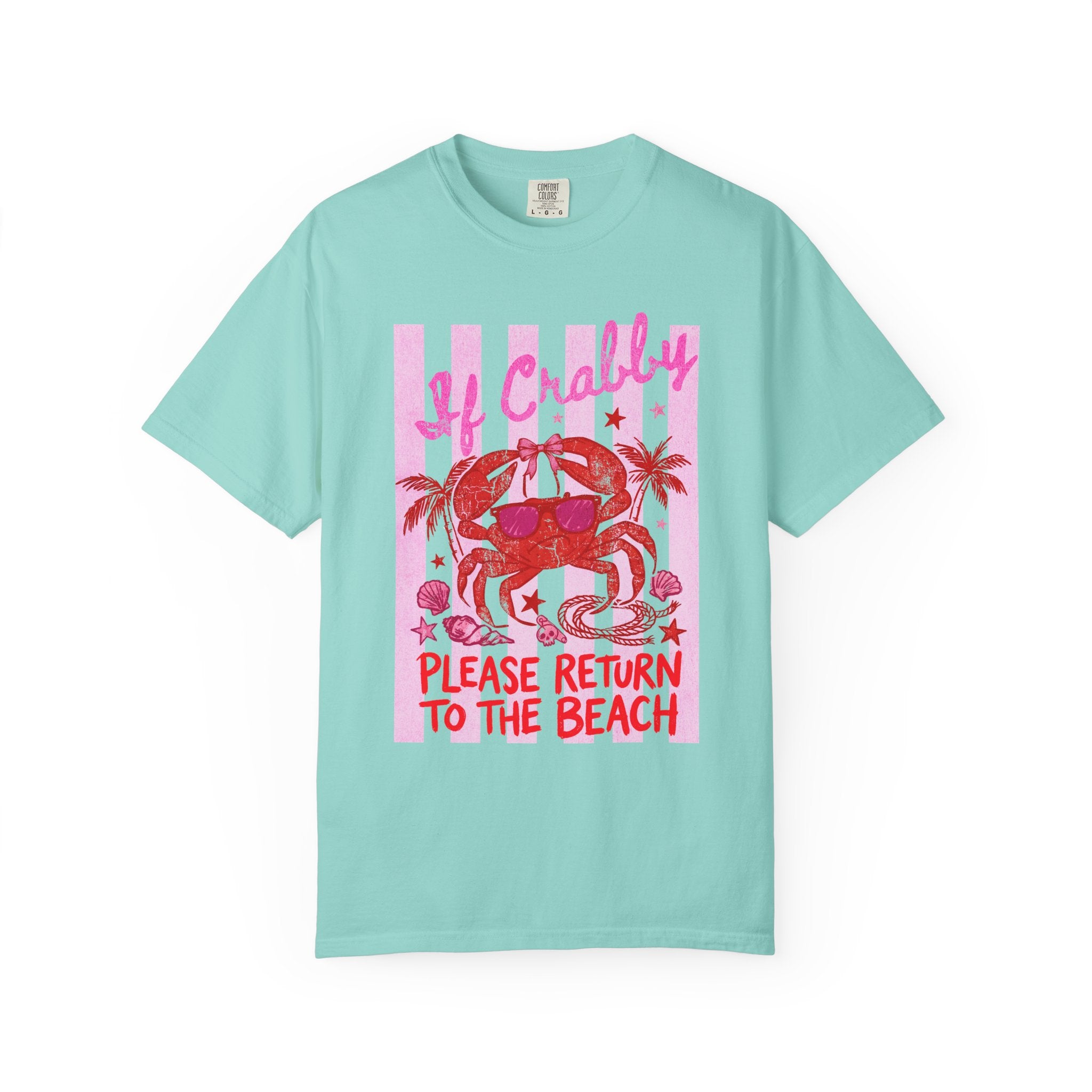 Funny Crab Beach Shirt - If Crabby, Please Return to the Beach. Summer Funny Tee - Midnight Eye, LLC