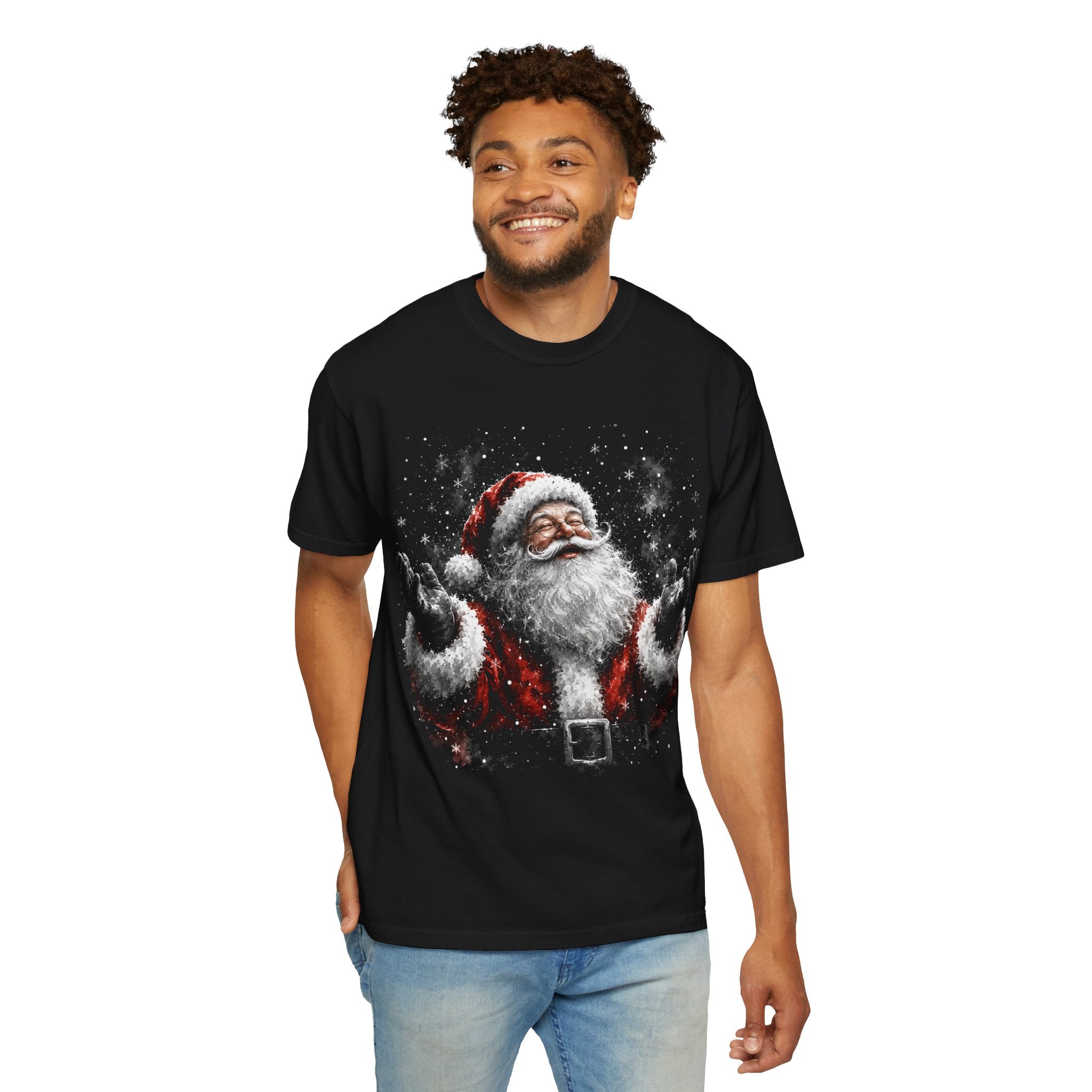 Santa Claus Vintage Christmas T-Shirt — Cheerful Jolly Santa Graphic Tee