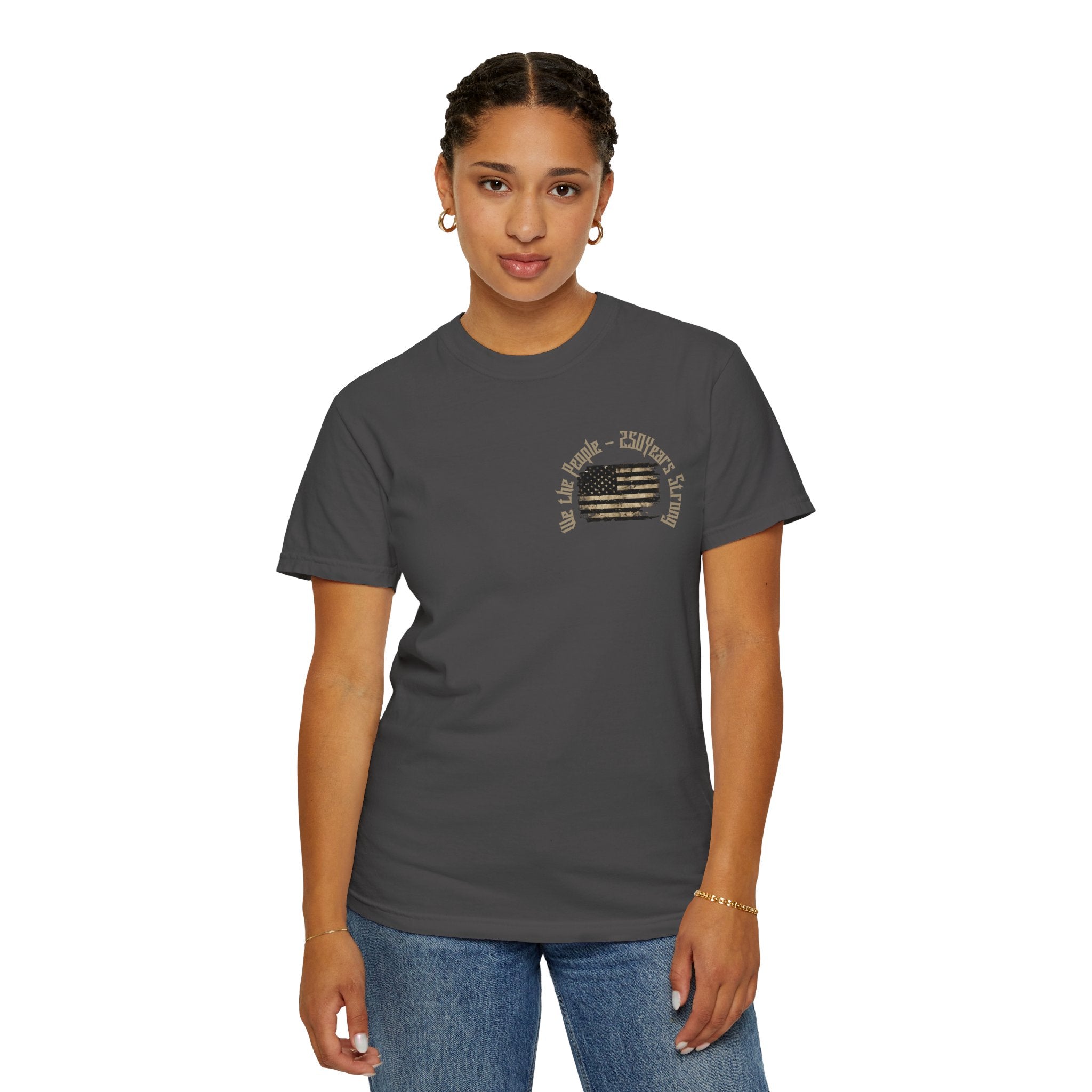 Skull Wings T-Shirt — 250th Anniversary Gothic American Flag Tee - Patriotic Tee - Midnight Eye, LLC