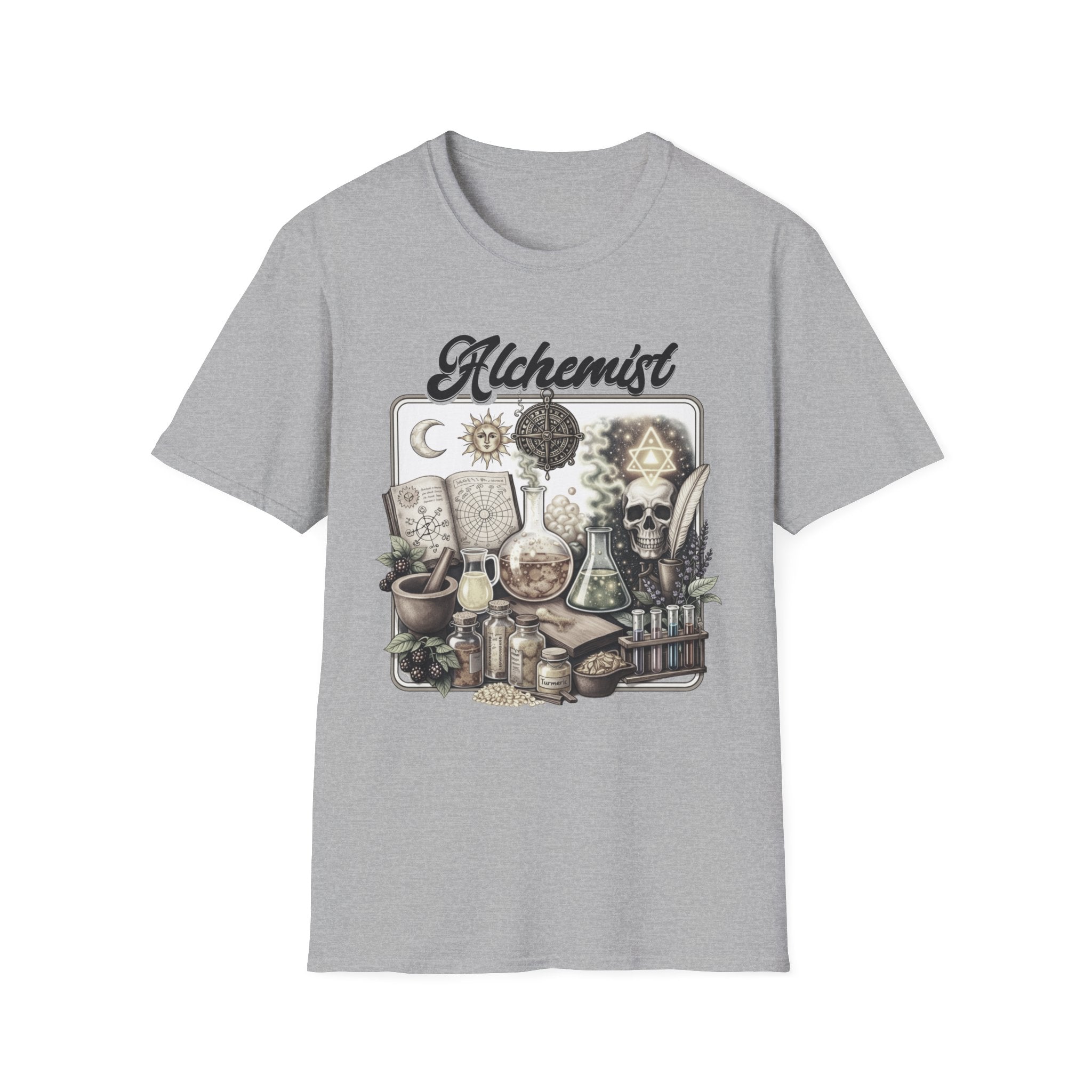 Alchemist T-Shirt — Vintage Apothecary Magic Design - Mystical Tee - Midnight Eye, LLC