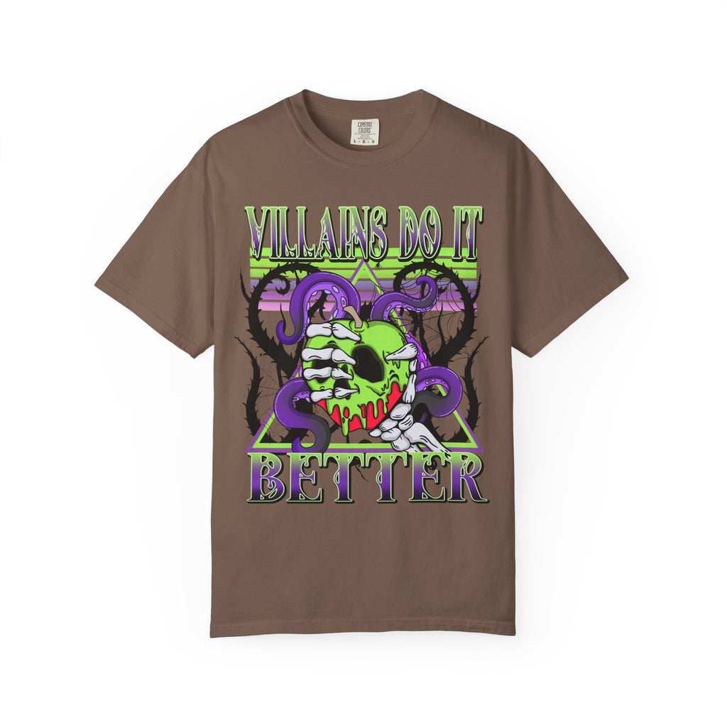 Villains Do It Better Graphic T-Shirt — Neon Monster Skull Tee. Midnight Eye, LLC