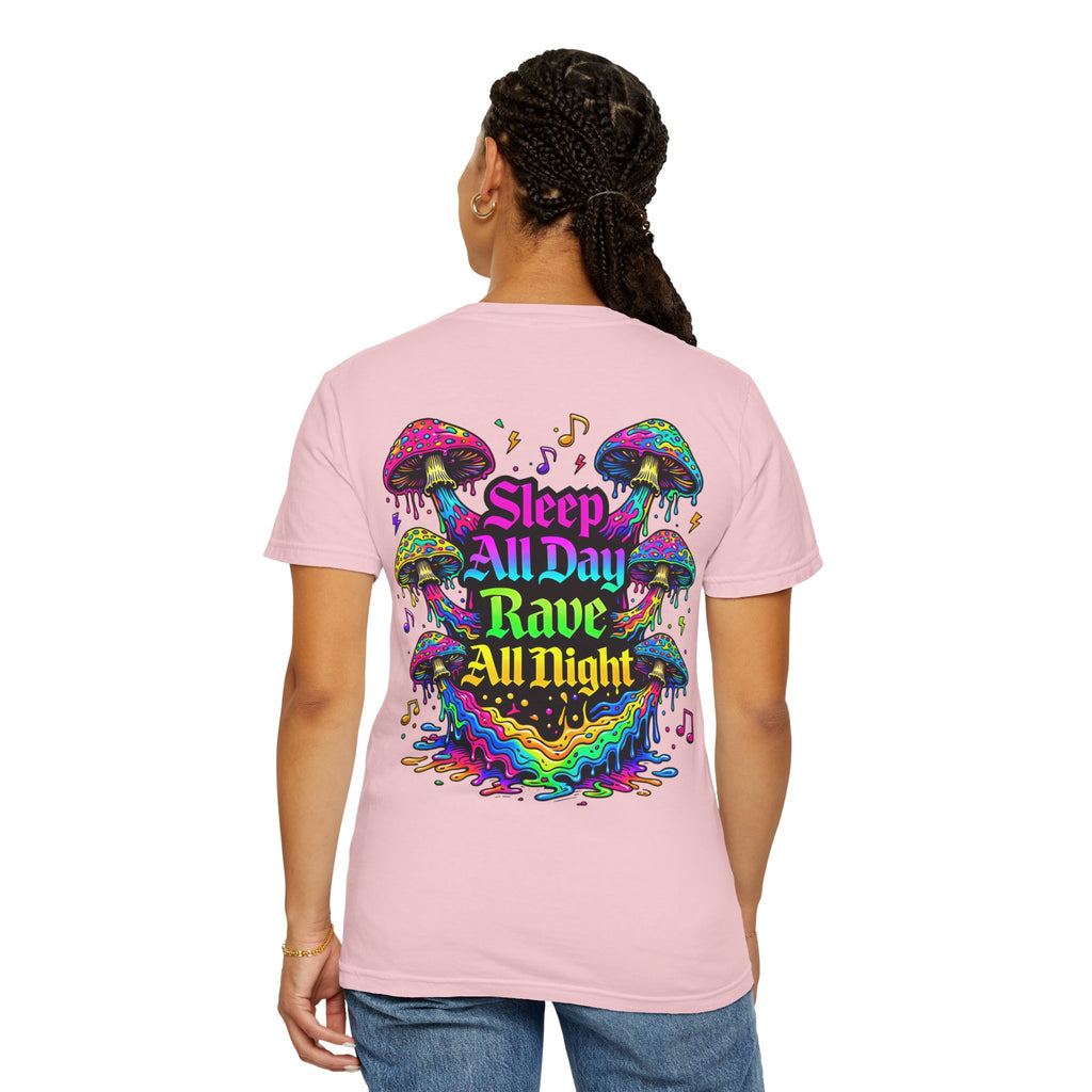 Personalized Rave Mushroom T-Shirt – Festival Tee. Enter Text and Year of Your Festival - Midnight Eye, LLC