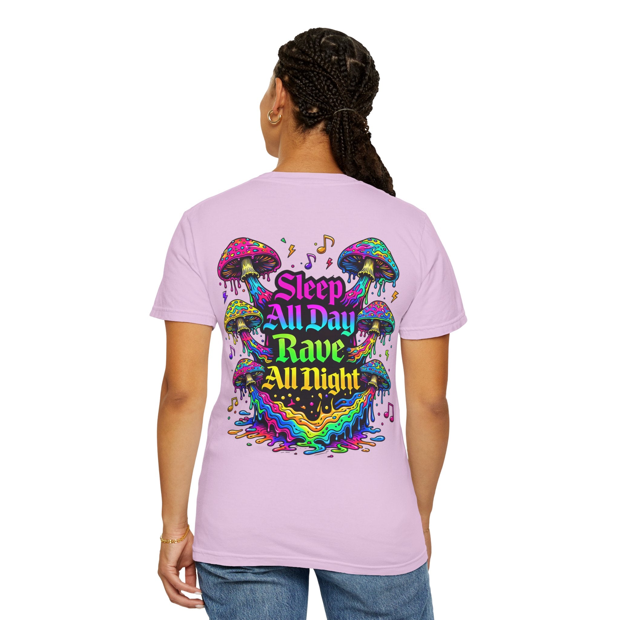 Personalized Rave Mushroom T-Shirt – Festival Tee. Enter Text and Year of Your Festival - Midnight Eye, LLC