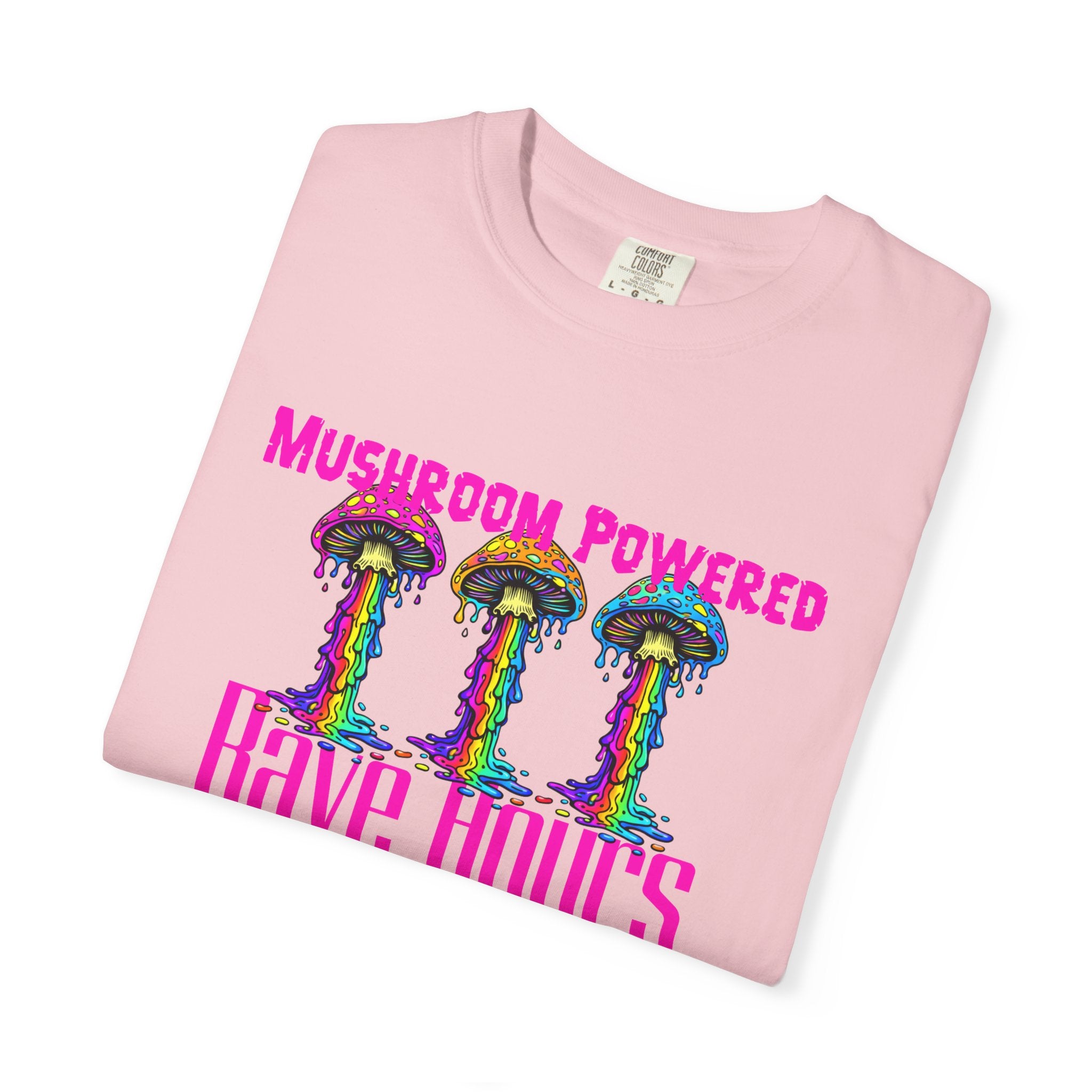 Rave Mushroom T-Shirt — “Mushroom Powered” Psychedelic Festival Tee - Midnight Eye, LLC
