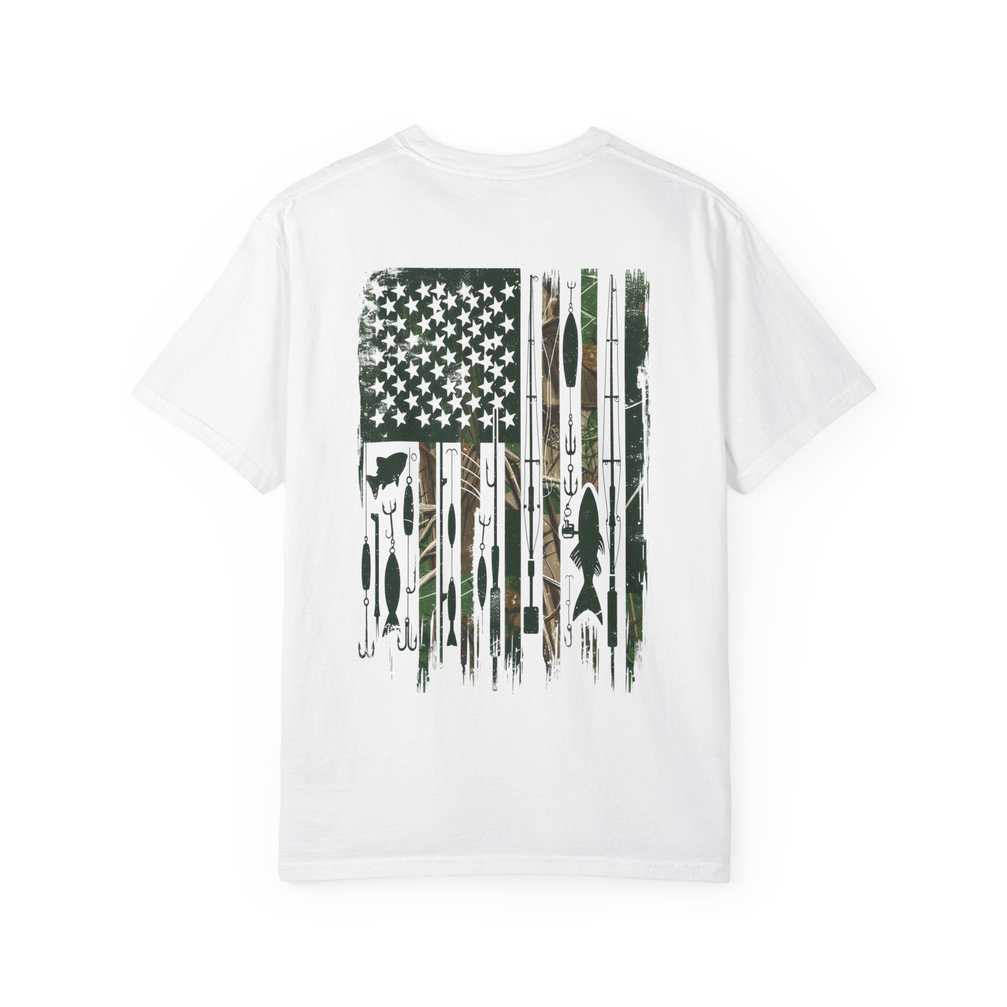 Fishing Flag T-Shirt — "Life is Better Fishing" Graphic Tee - Patriotic Tee - Father's Day T-Shirt - Midnight Eye, LLC