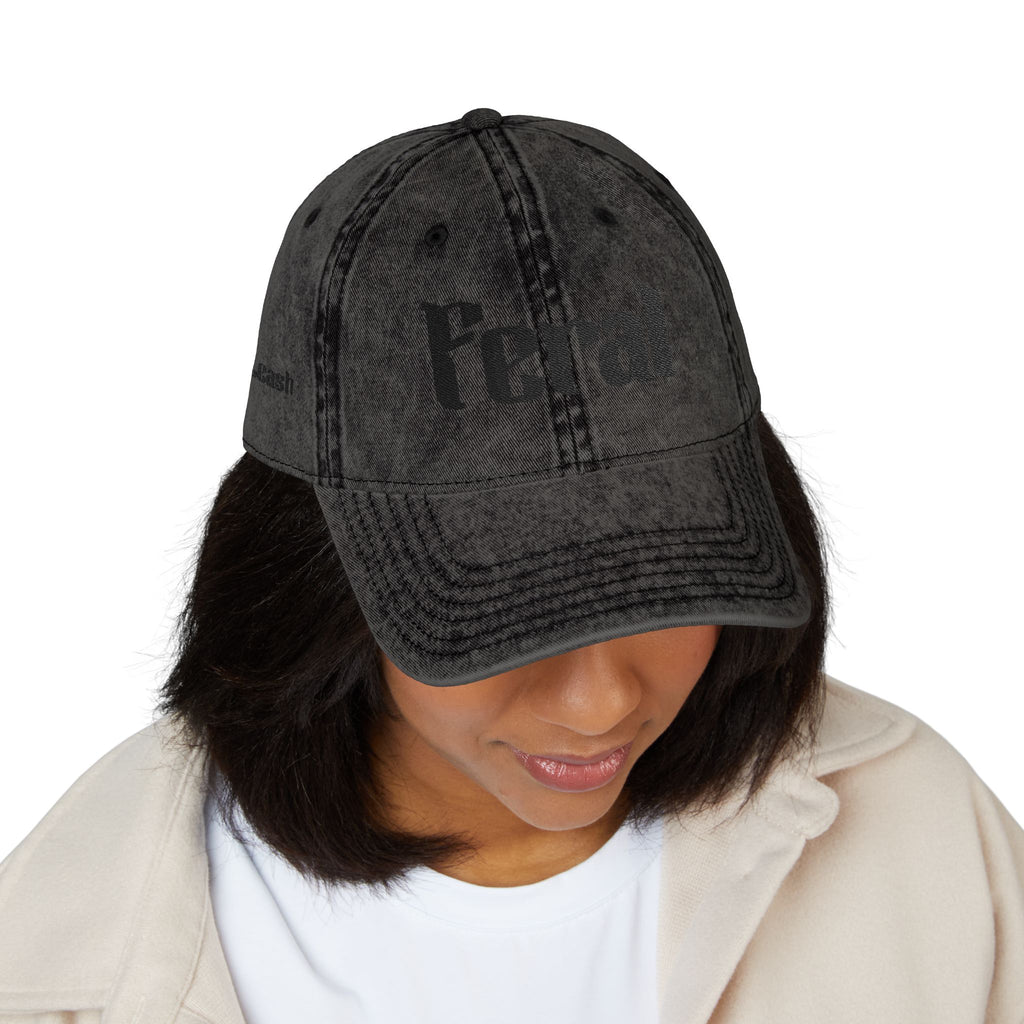 Vintage Embroidered Cap — Washed Black Distressed Dad Hat - Midnight Eye, LLC