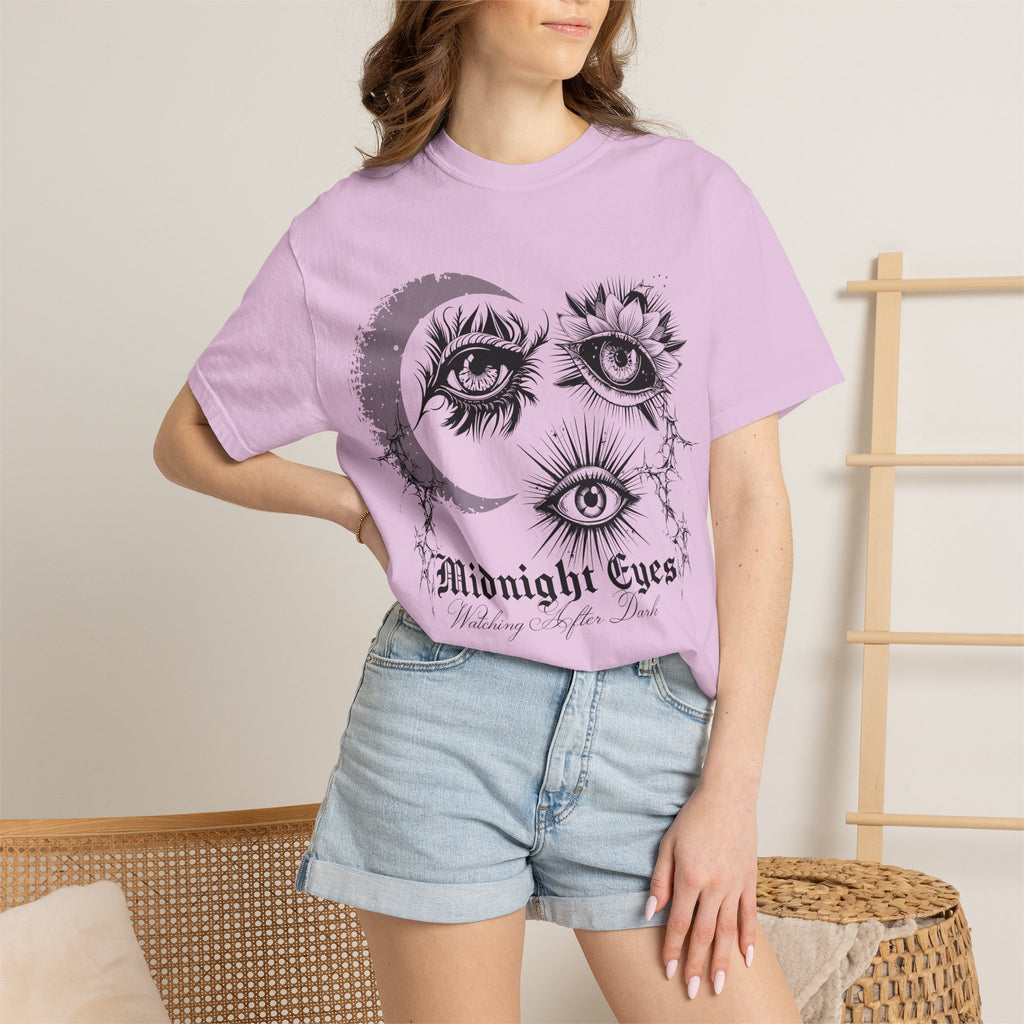 Midnight Eyes Graphic T-Shirt — Moon & Eye Gothic Vintage Tee