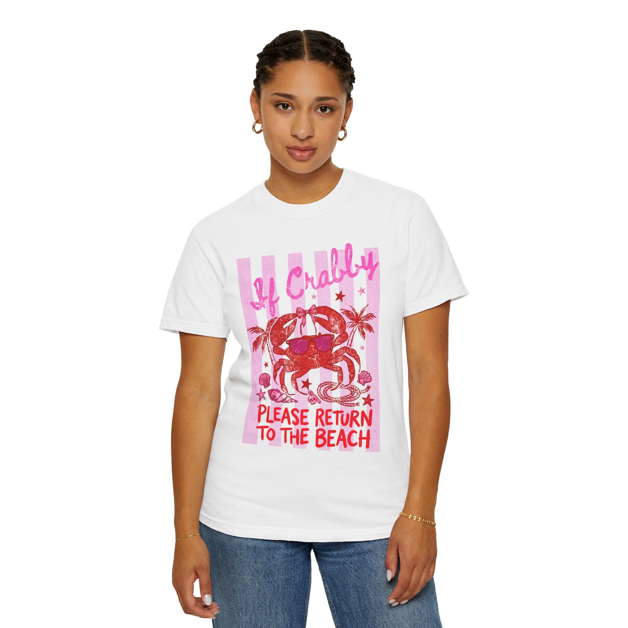 Funny Crab Beach Shirt - If Crabby, Please Return to the Beach. Summer Funny Tee - Midnight Eye, LLC