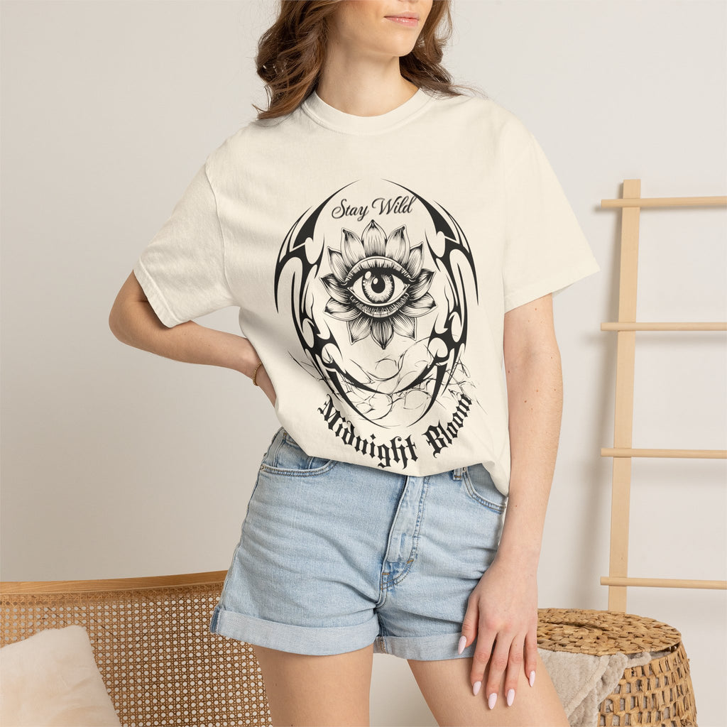 Lotus Eye Graphic T-Shirt — Cybergoth / Cyberpunk Floral Tee. Midnight Eye, LLC