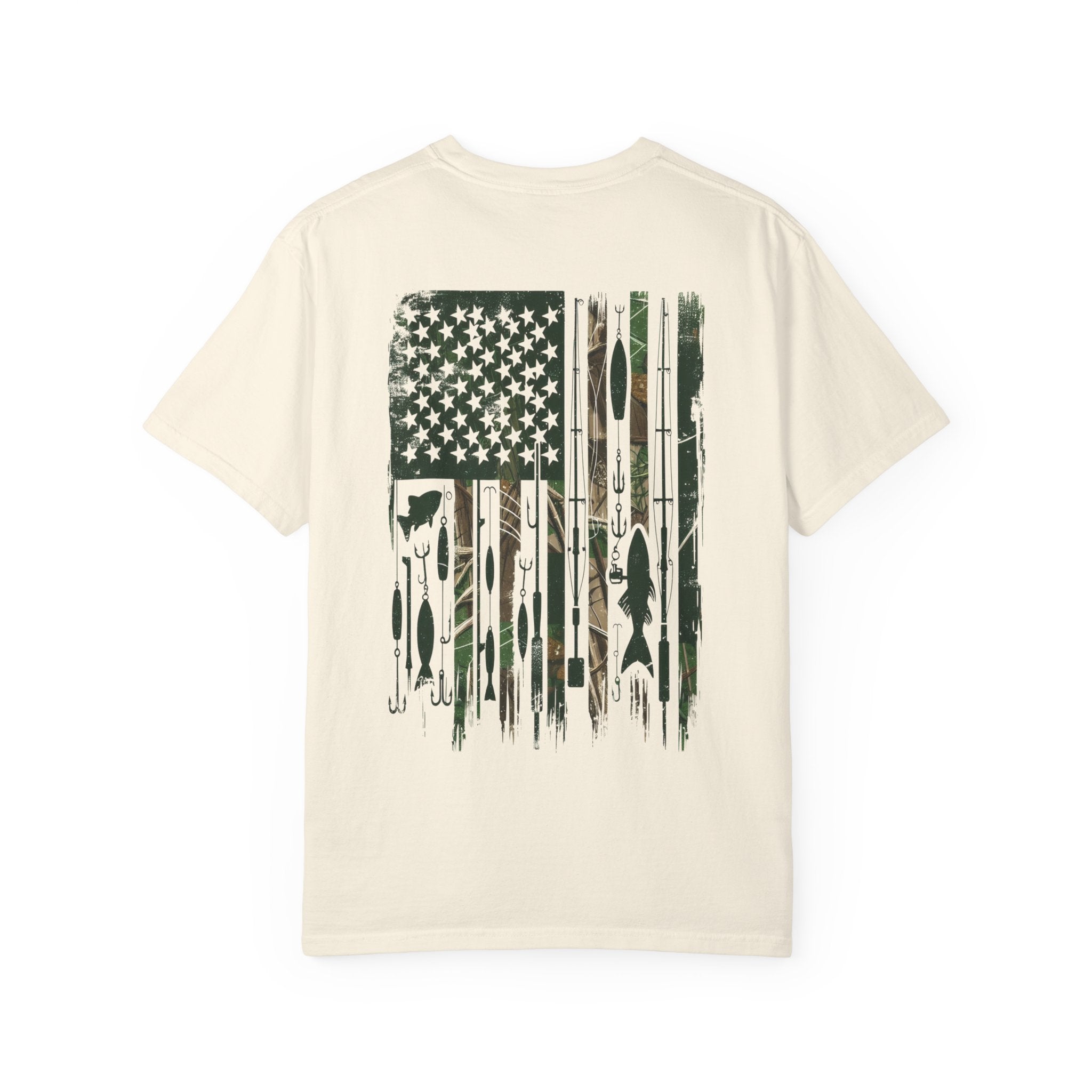 Fishing Flag T-Shirt — "Life is Better Fishing" Graphic Tee - Patriotic Tee - Father's Day T-Shirt - Midnight Eye, LLC