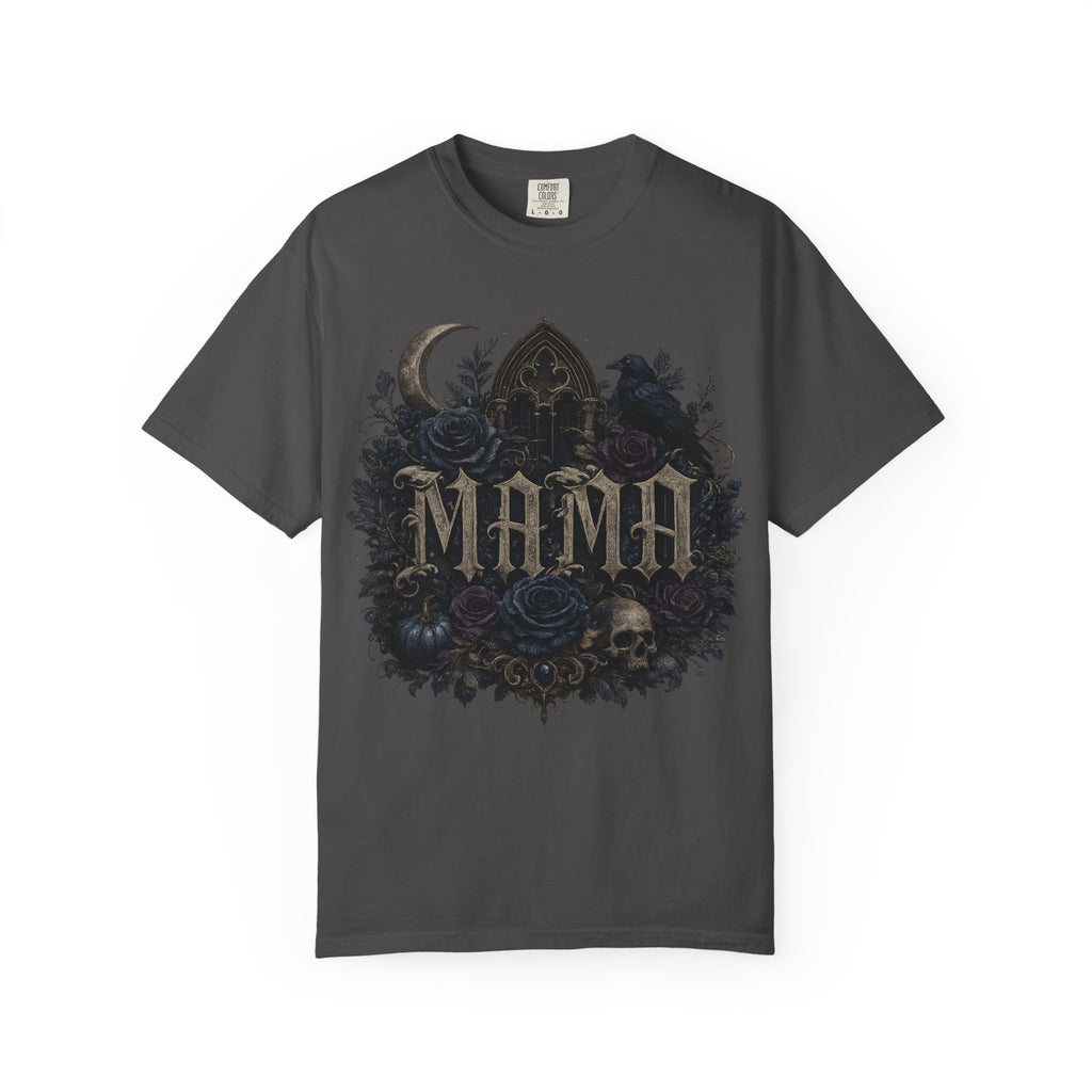 Mama Gothic Floral Skull T-Shirt — Dark Moon Mother's Day Gift. Midnight Eye, LLC
