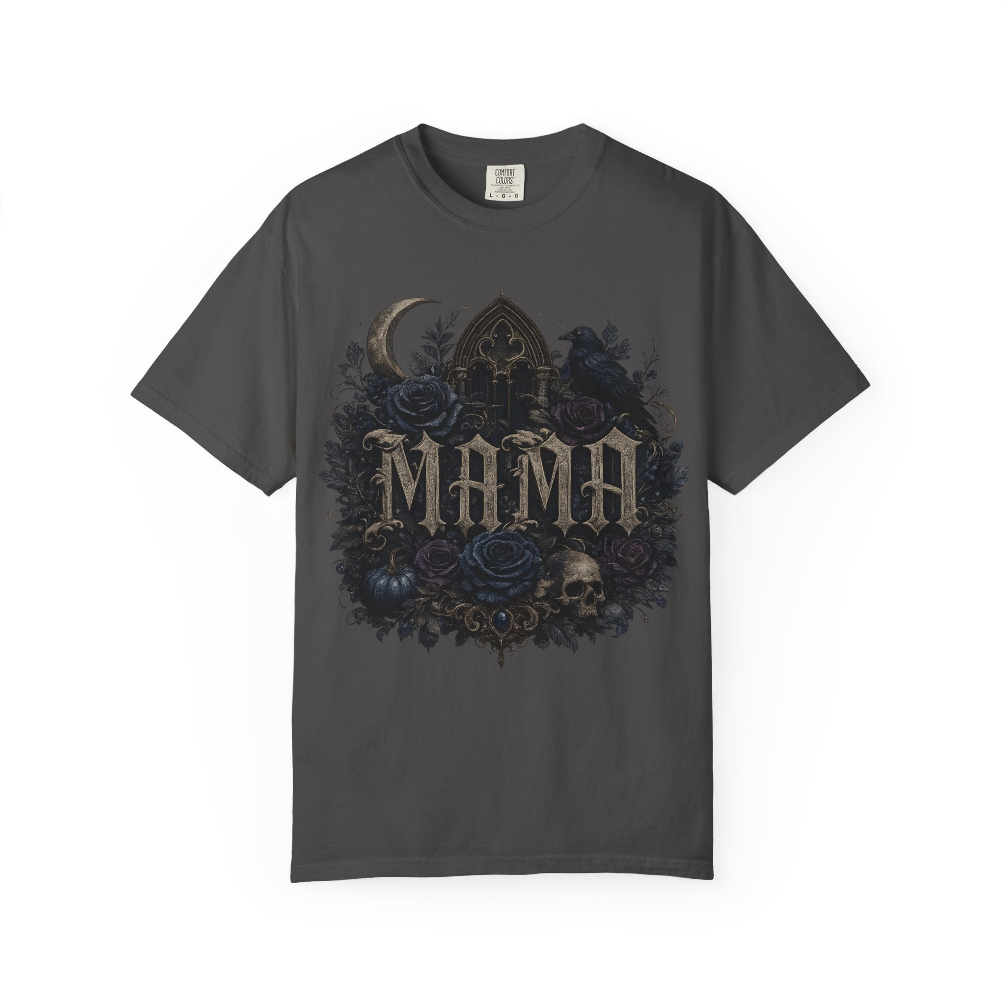 Mama Gothic Floral Skull T-Shirt — Dark Moon Mother's Day Gift. Midnight Eye, LLC
